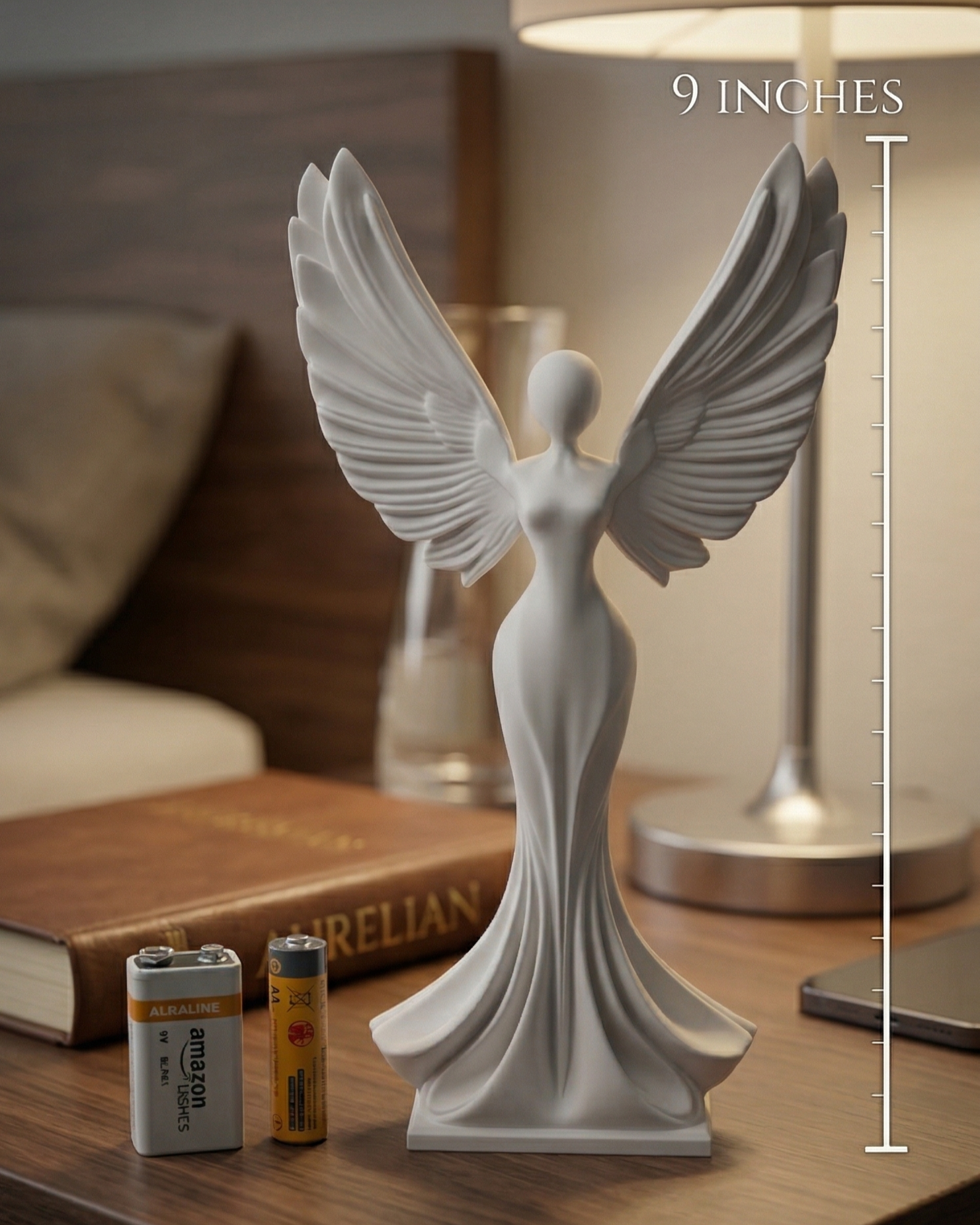 Angel Figurine, Ascending Spirit Model, Winged Minimalist Decor, Modern 3D Printed Art - My Printed Perfections