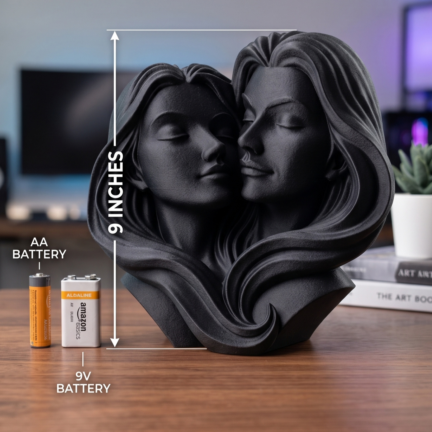 Women Couple Figurine, Cherished Lovers Model, Lesbian Anniversary Gift, Minimalist Female Decor Art