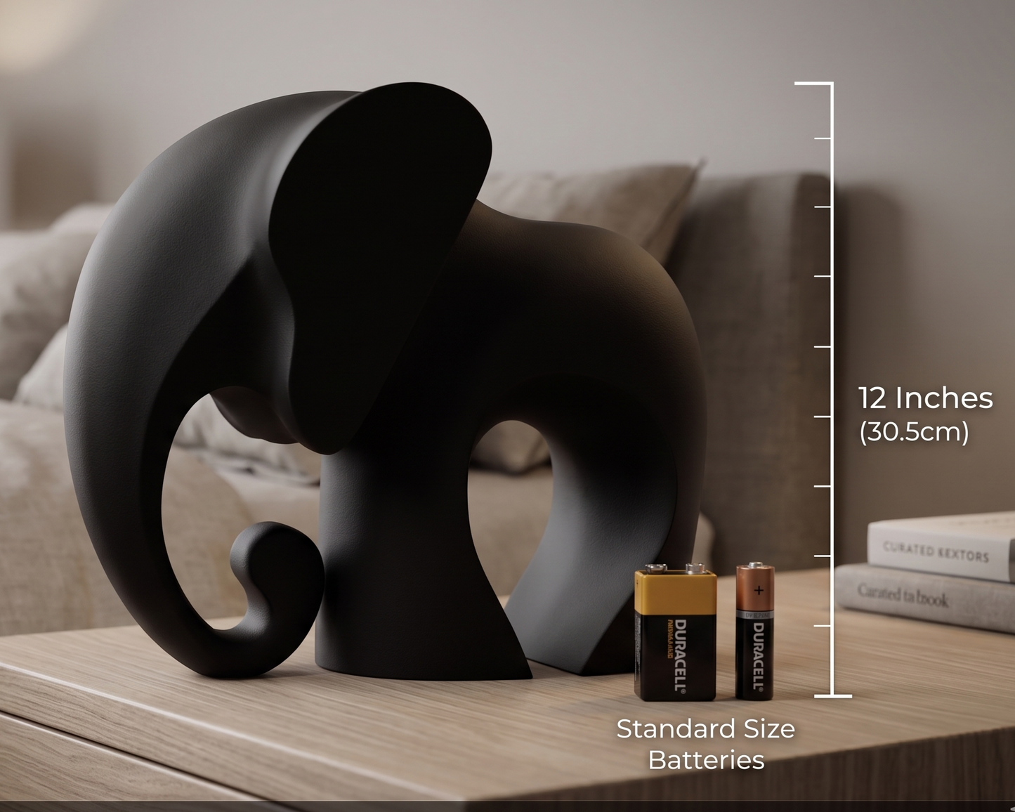 Elephant Figurine, Sleek Modern Model, Minimalist Wildlife Decor, 3D Printed Art Gift - My Printed Perfections