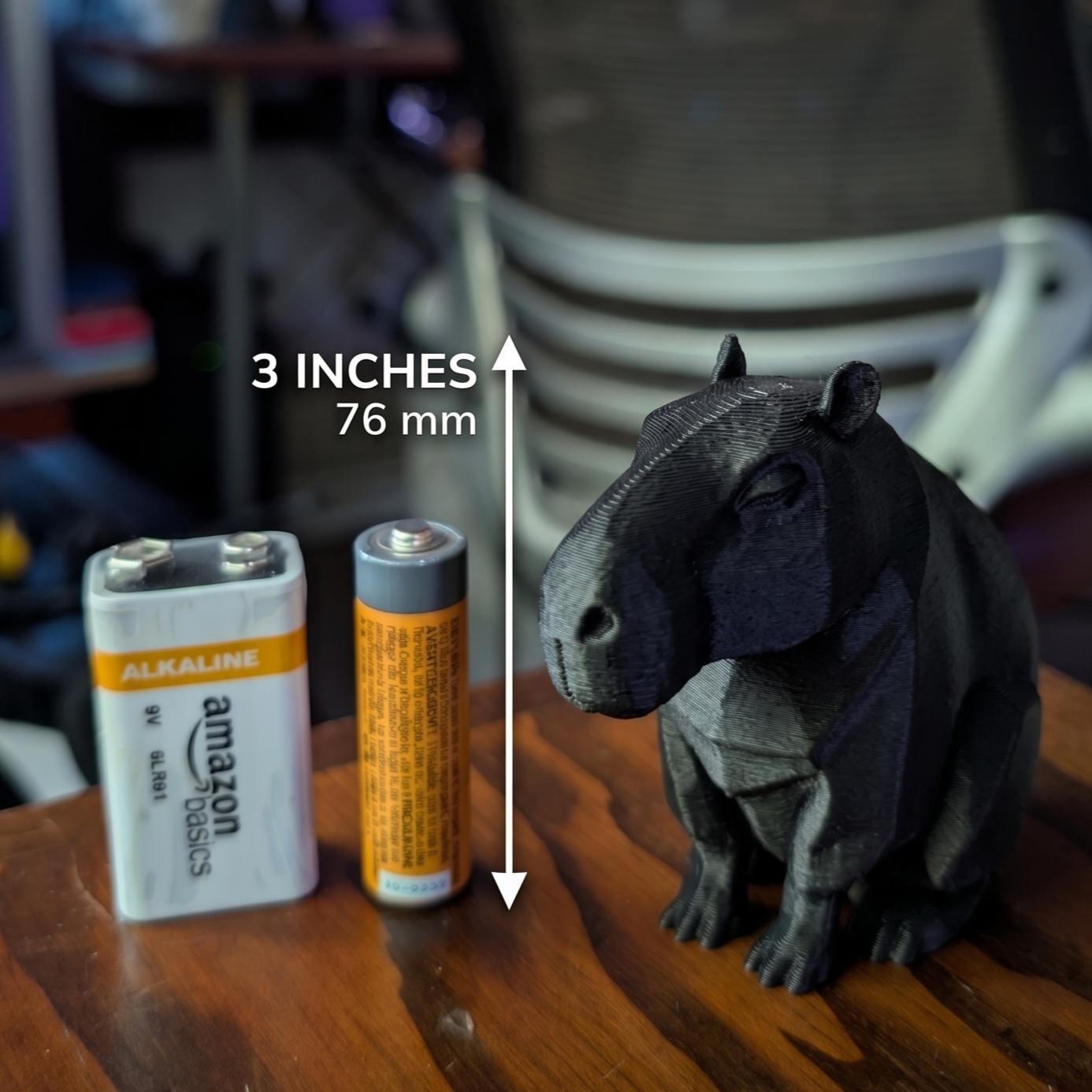 Capybara Figurine, Geometric Stoic Model, Minimalist Animal Decor, Modern 3D Printed Art