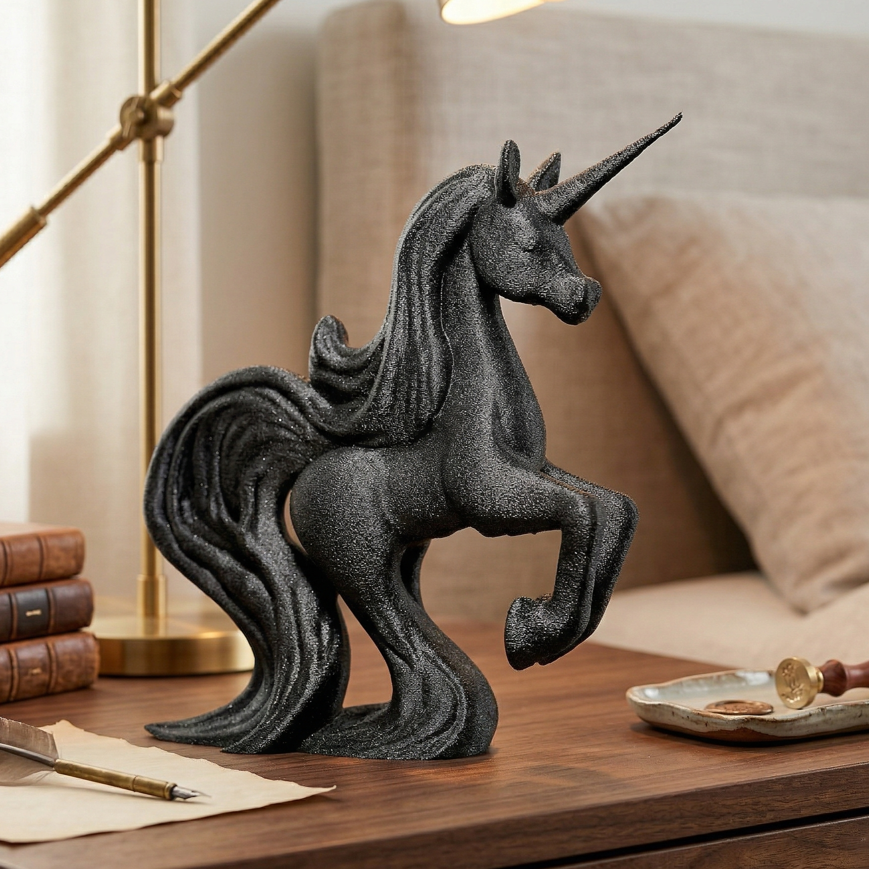 The Unique Unicorn: Flowing Form • 3D Printed Plastic Figurine by 29flo - My Printed Perfections