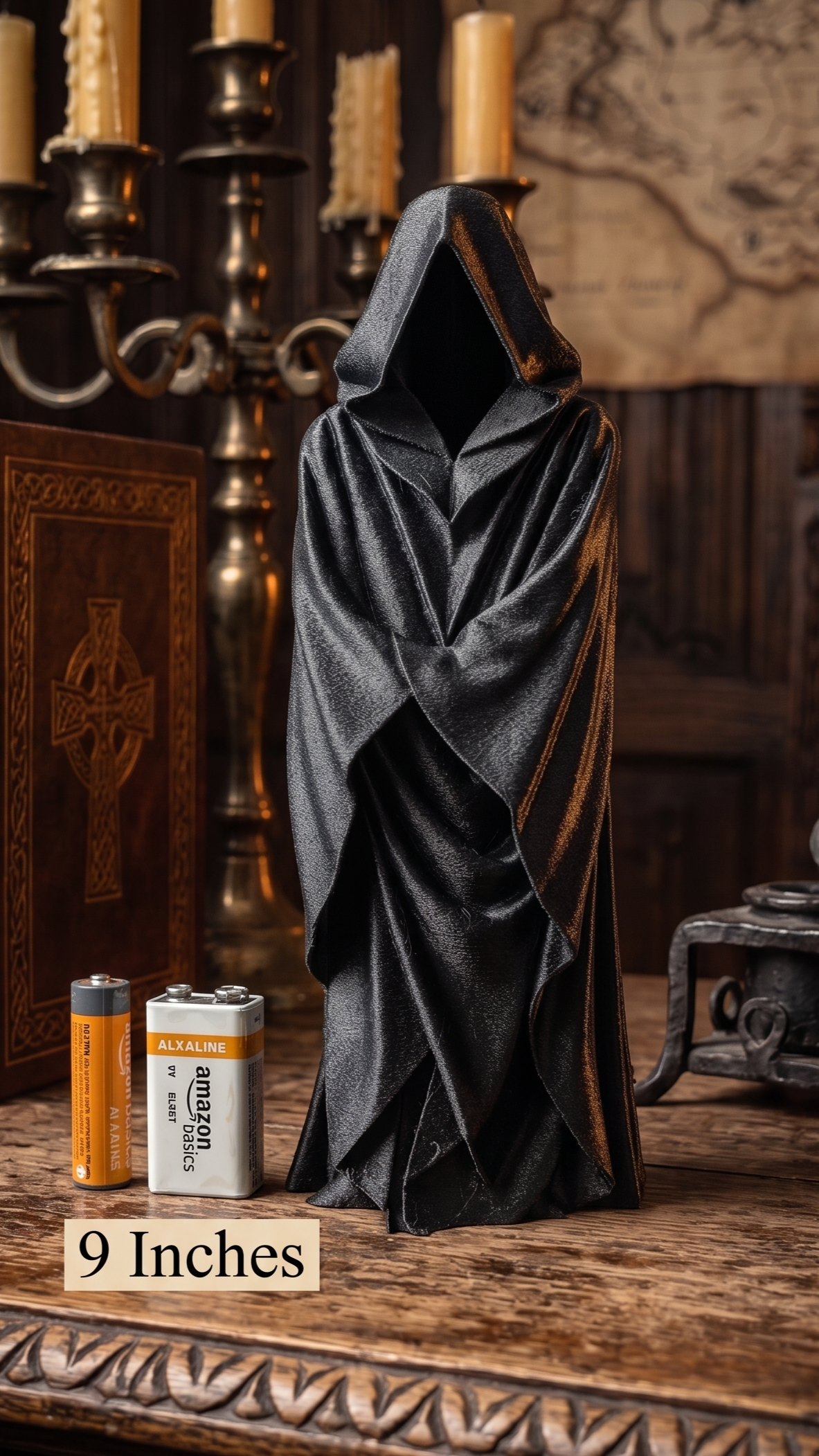 Hooded Sentinel Model, Grim Guardian Figurine, Dark Fantasy Decor, Gothic Robed Cloak Art