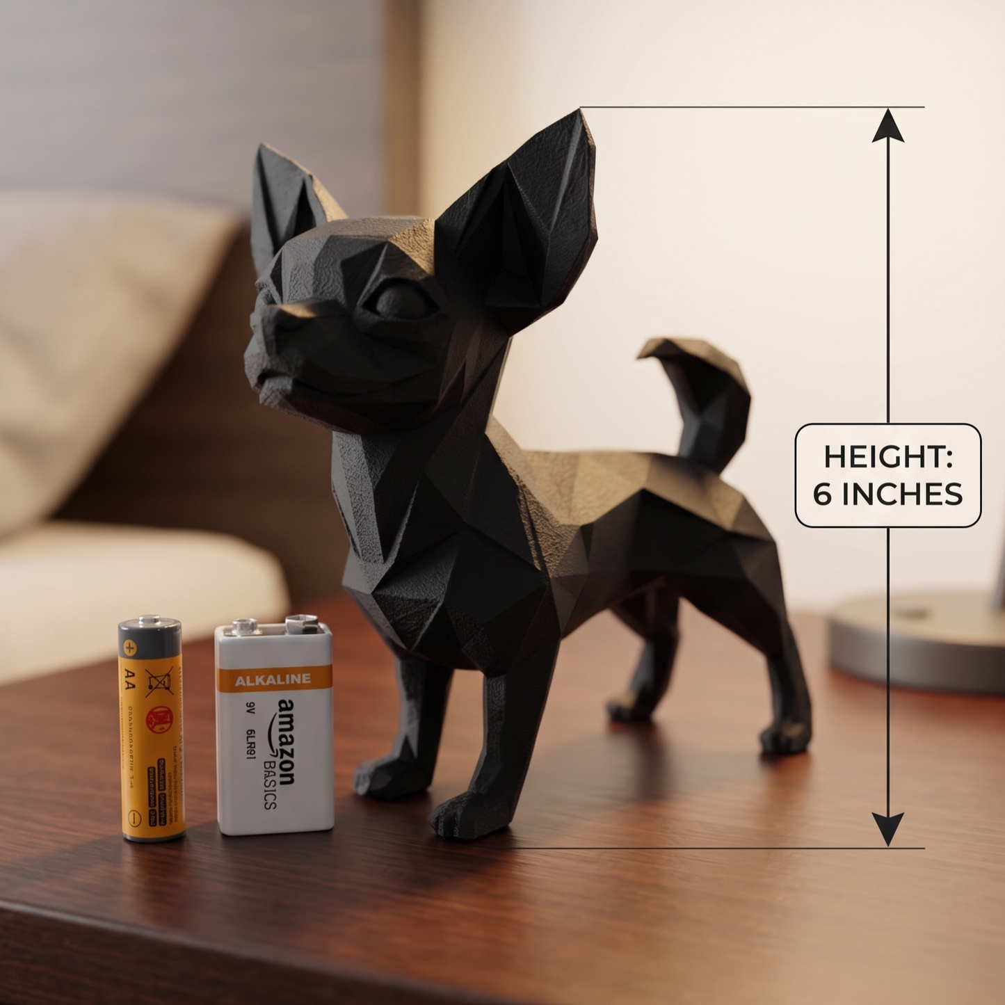 Chihuahua Figurine, Cubist Dog Model, Minimalist Pet Art, Modern 3D Printed Gift - My Printed Perfections