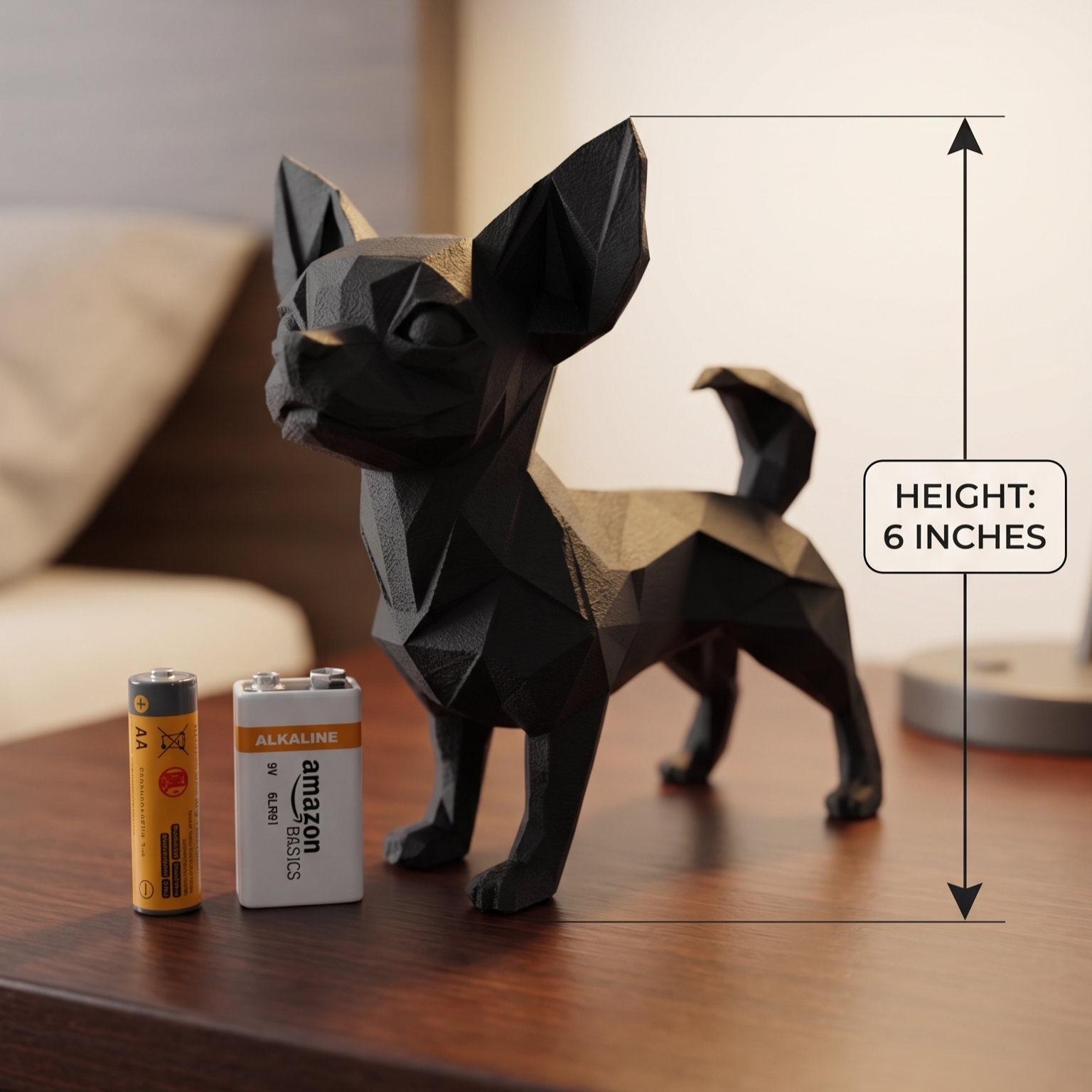 Chihuahua Figurine, Cubist Dog Model, Minimalist Pet Art, Modern 3D Printed Gift - My Printed Perfections