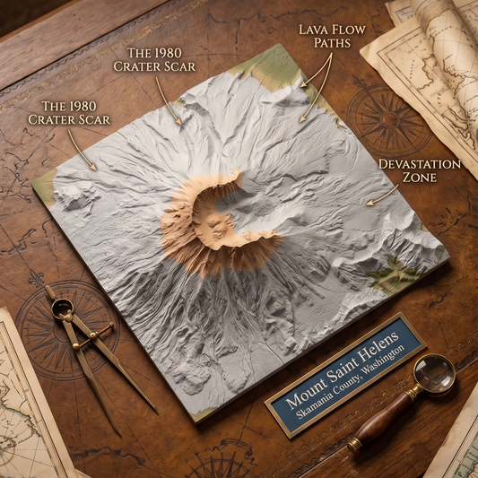 Mount Saint Helens 3D Topographic Model • Post Eruption