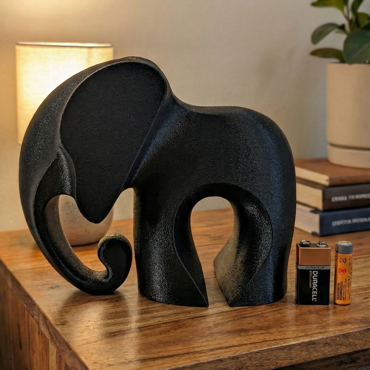 Elephant Figurine, Sleek Modern Model, Minimalist Wildlife Decor, 3D Printed Art Gift - My Printed Perfections