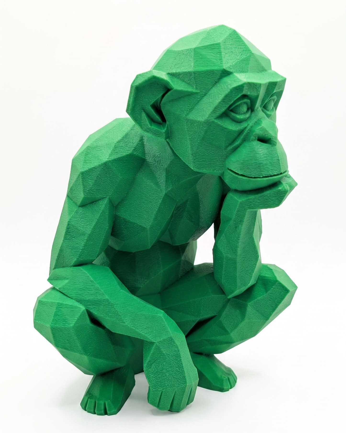 Monkey Figurine, Geometric Thinker Model, Minimalist Primate Decor, Modern 3D Printed Art - My Printed Perfections