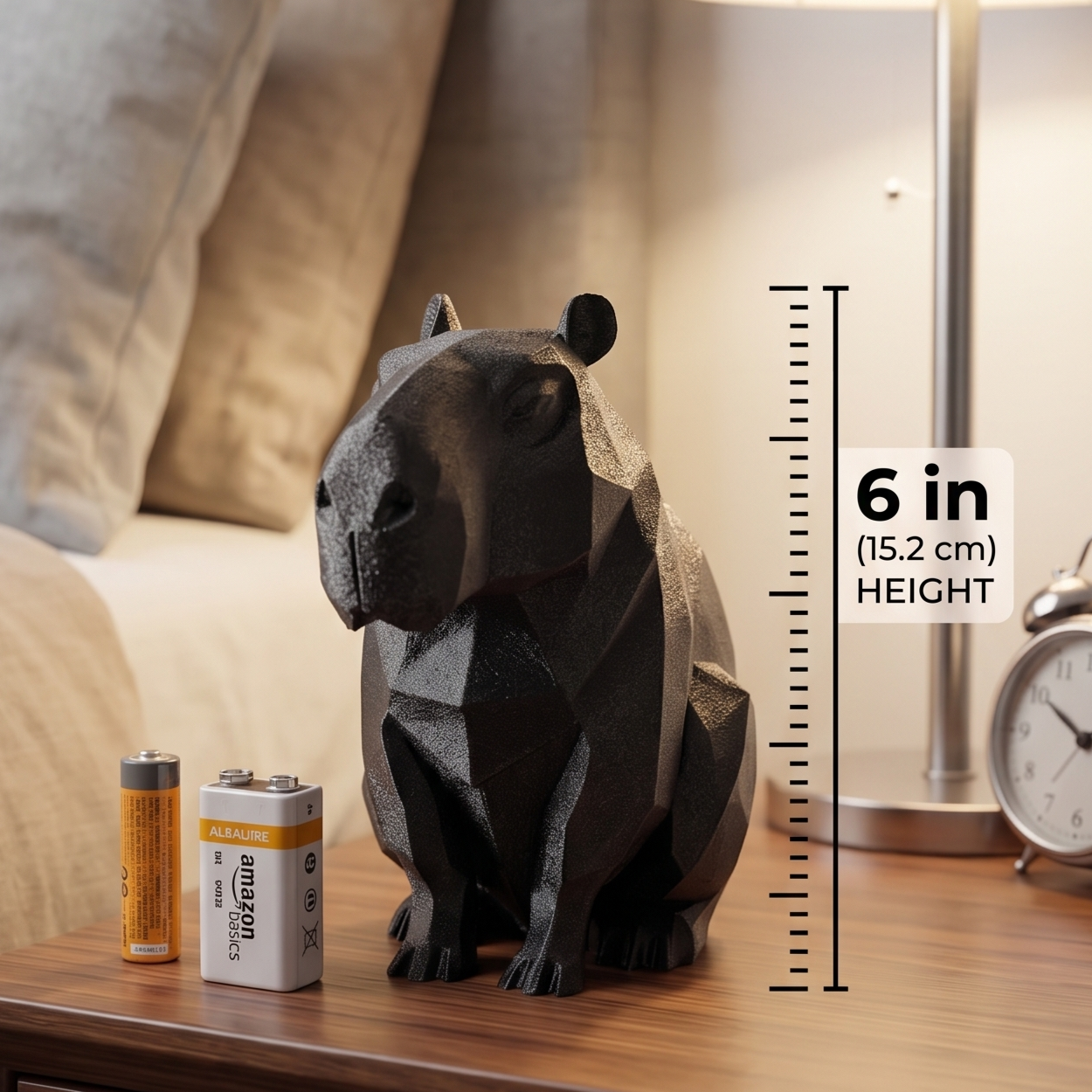 Capybara Figurine, Geometric Stoic Model, Minimalist Animal Decor, Modern 3D Printed Art
