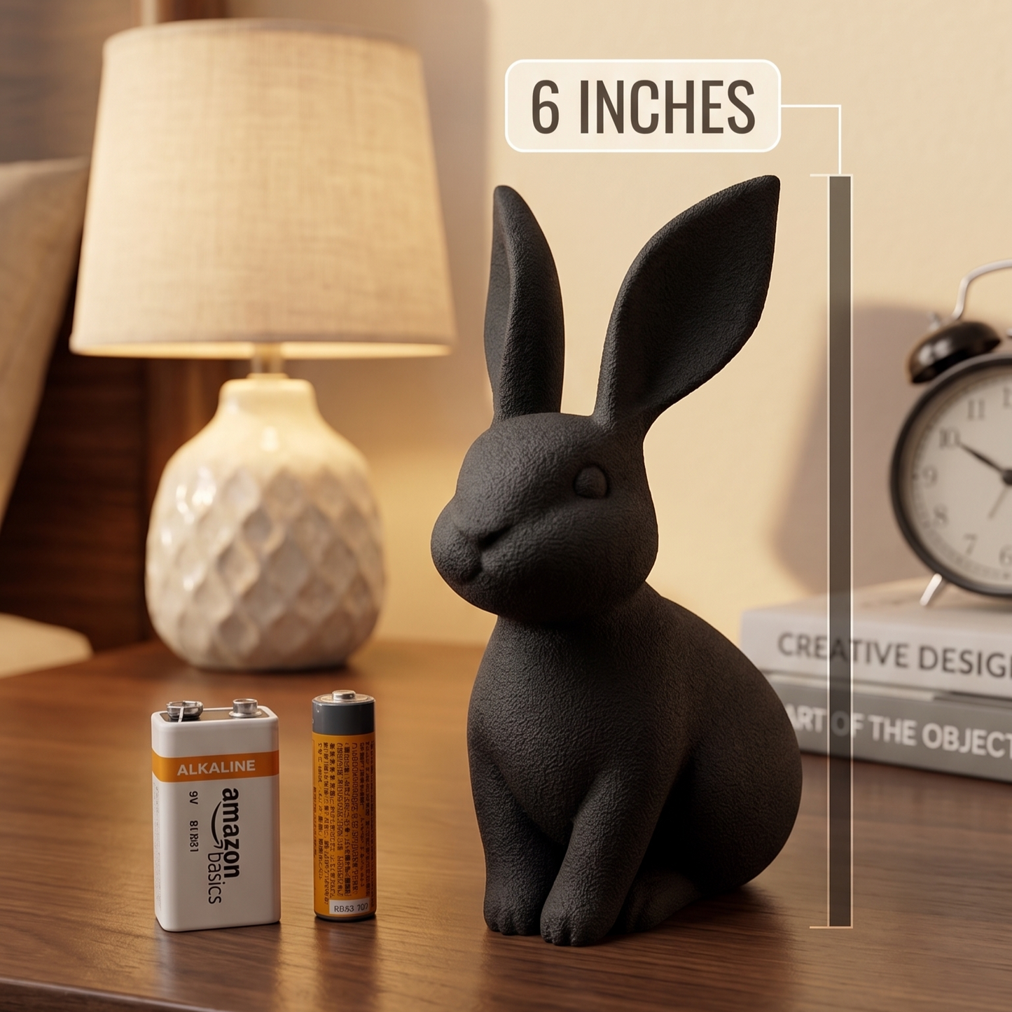 Bunny Figurine, Minimalist Rabbit Model, Modern Animal Decor, 3D Printed Art