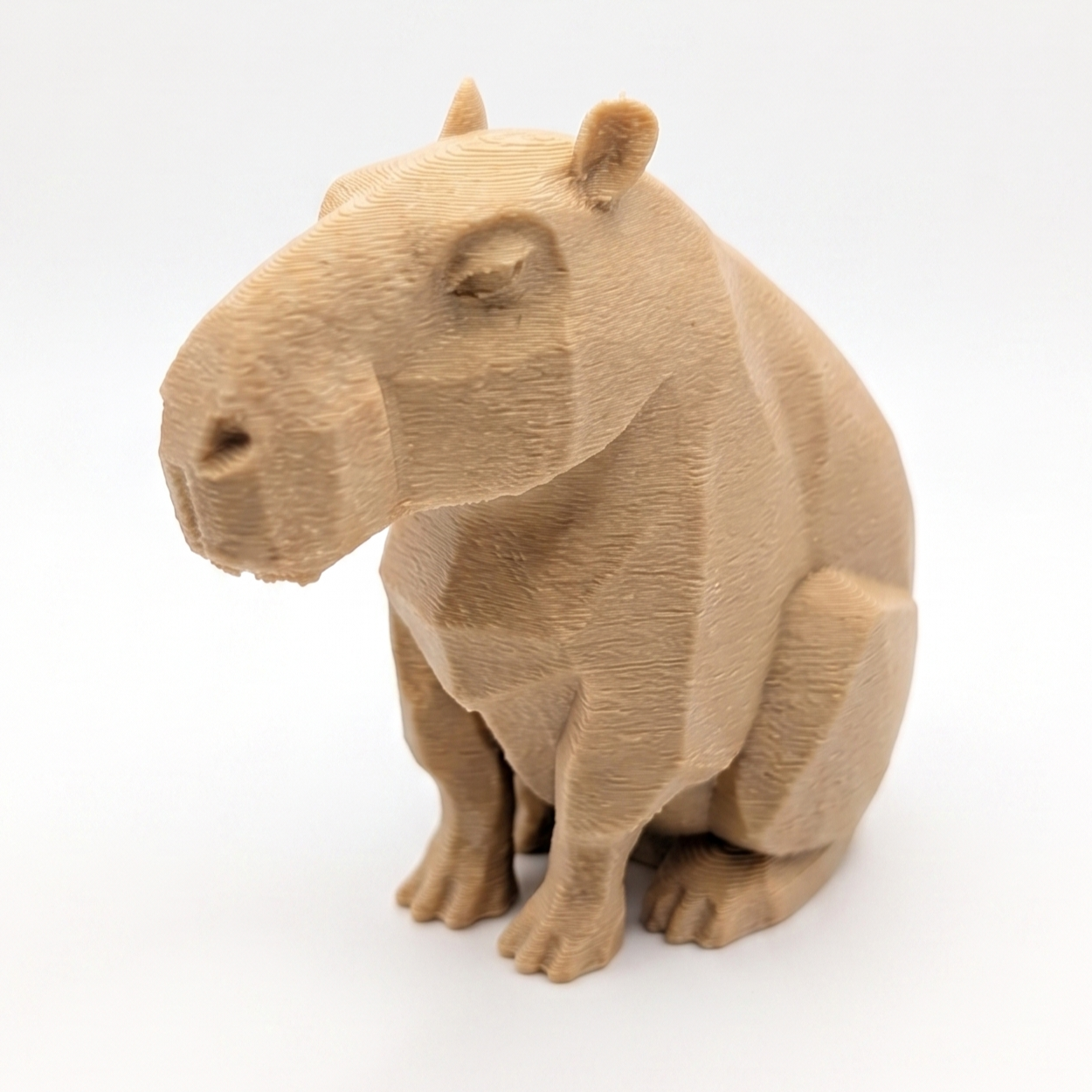 Capybara Figurine, Geometric Stoic Model, Minimalist Animal Decor, Modern 3D Printed Art