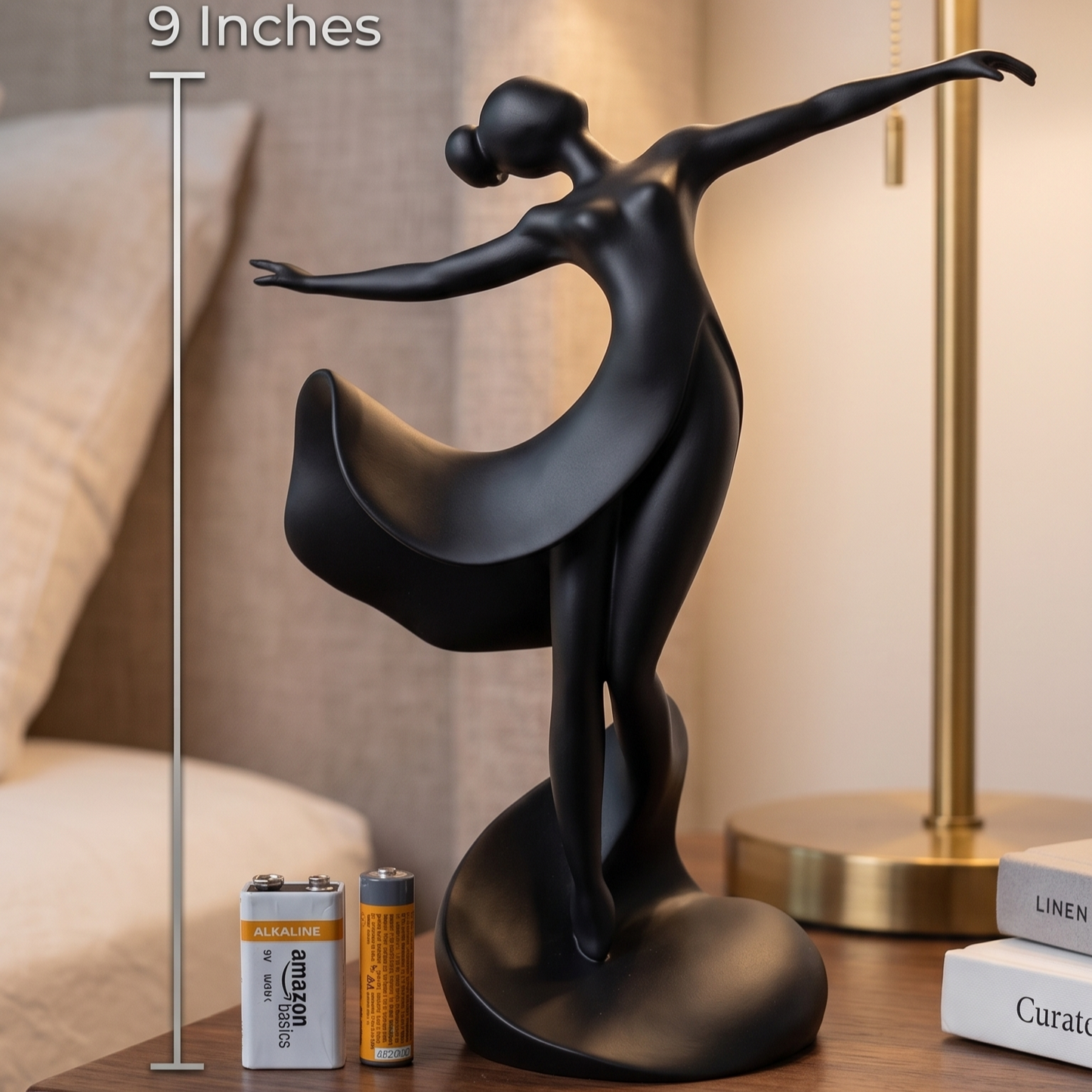 Dancer Figurine, Elegant Ballerina Model, Minimalist Female Art, Modern 3D Printed Decor