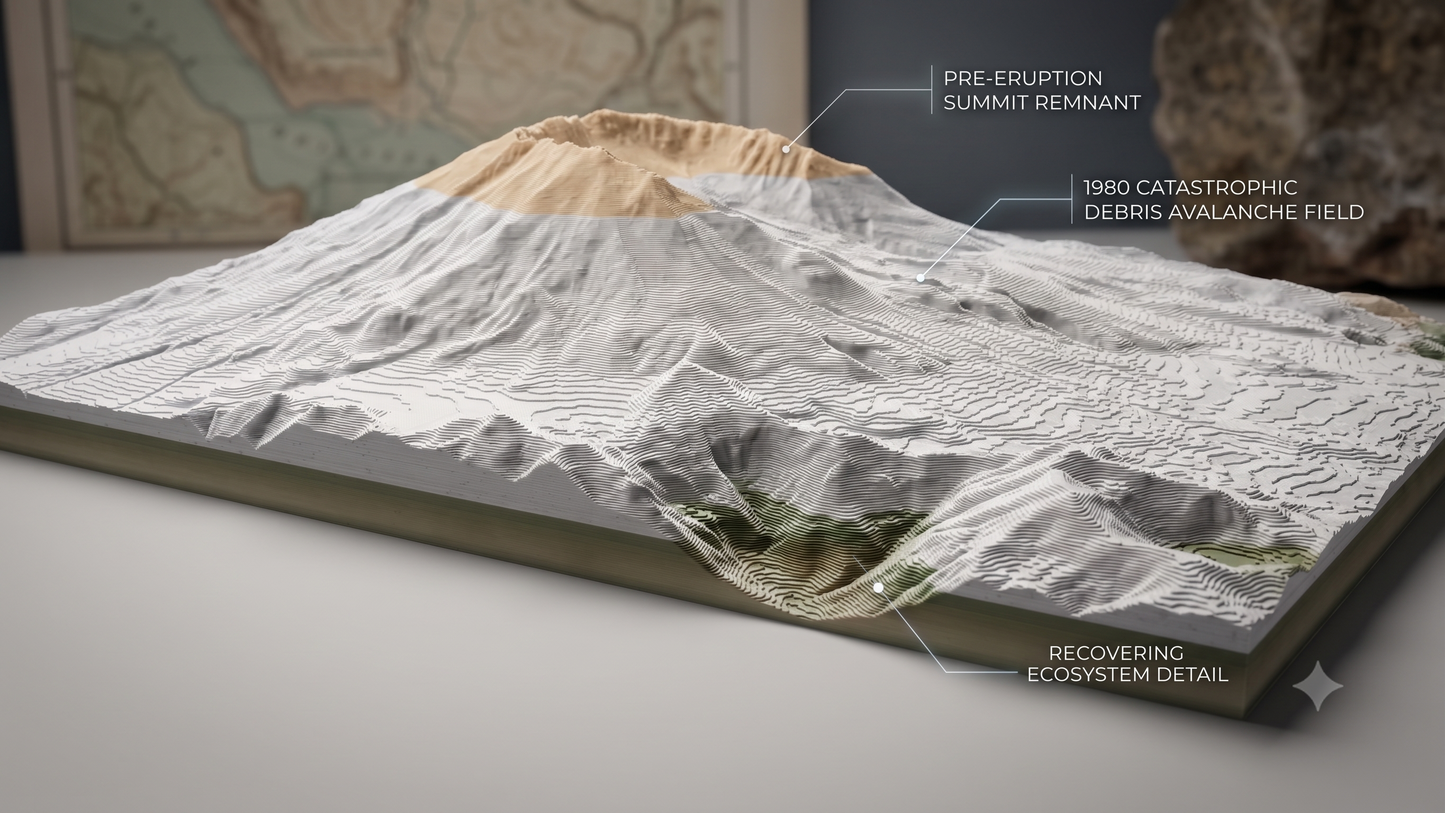 Mount Saint Helens 3D Topographic Model