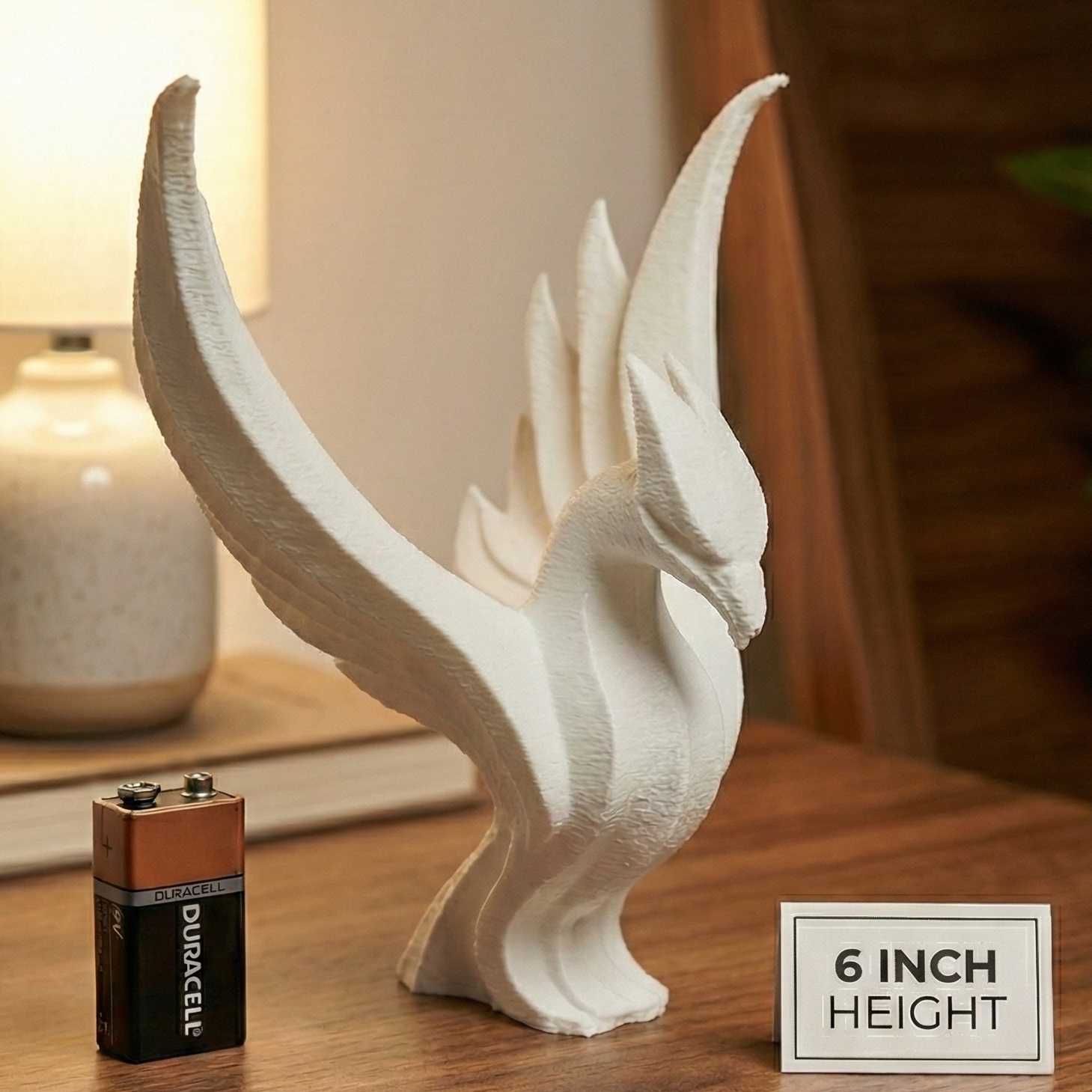 Phoenix Figurine, Mythical Bird Model, Minimalist Fire Decor, Modern 3D Printed Art - My Printed Perfections