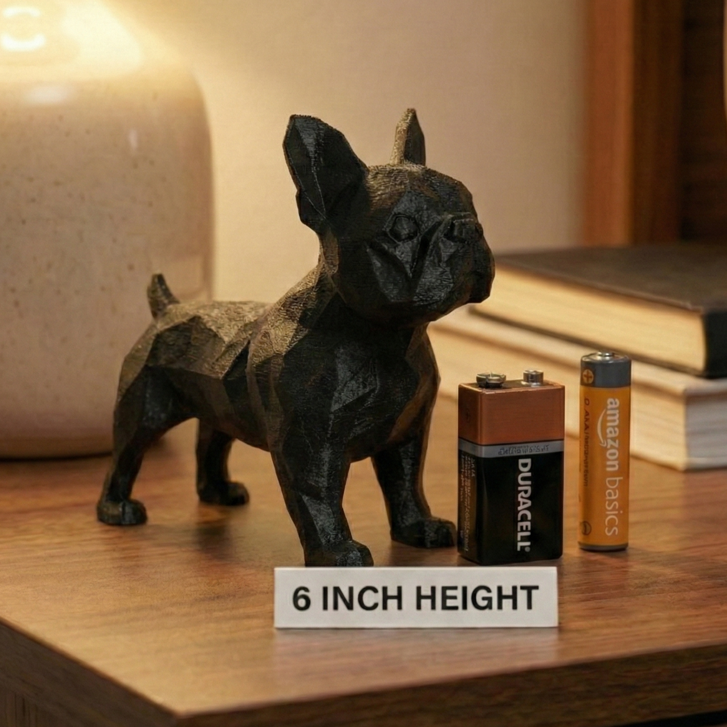 Frenchie Figurine, Geometric Bulldog Model, Minimalist Pet Decor, Modern 3D Printed Art - My Printed Perfections