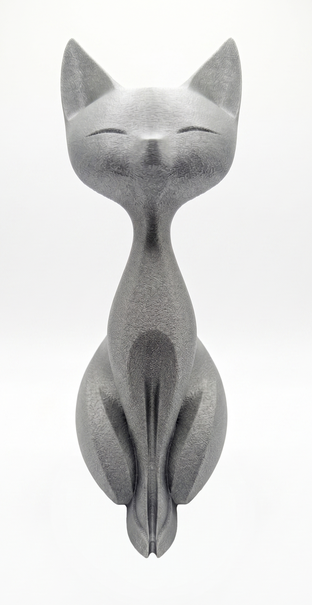 Cat Figurine, Silent Silhouette Model, Modern Feline Decor, 3D Printed Art