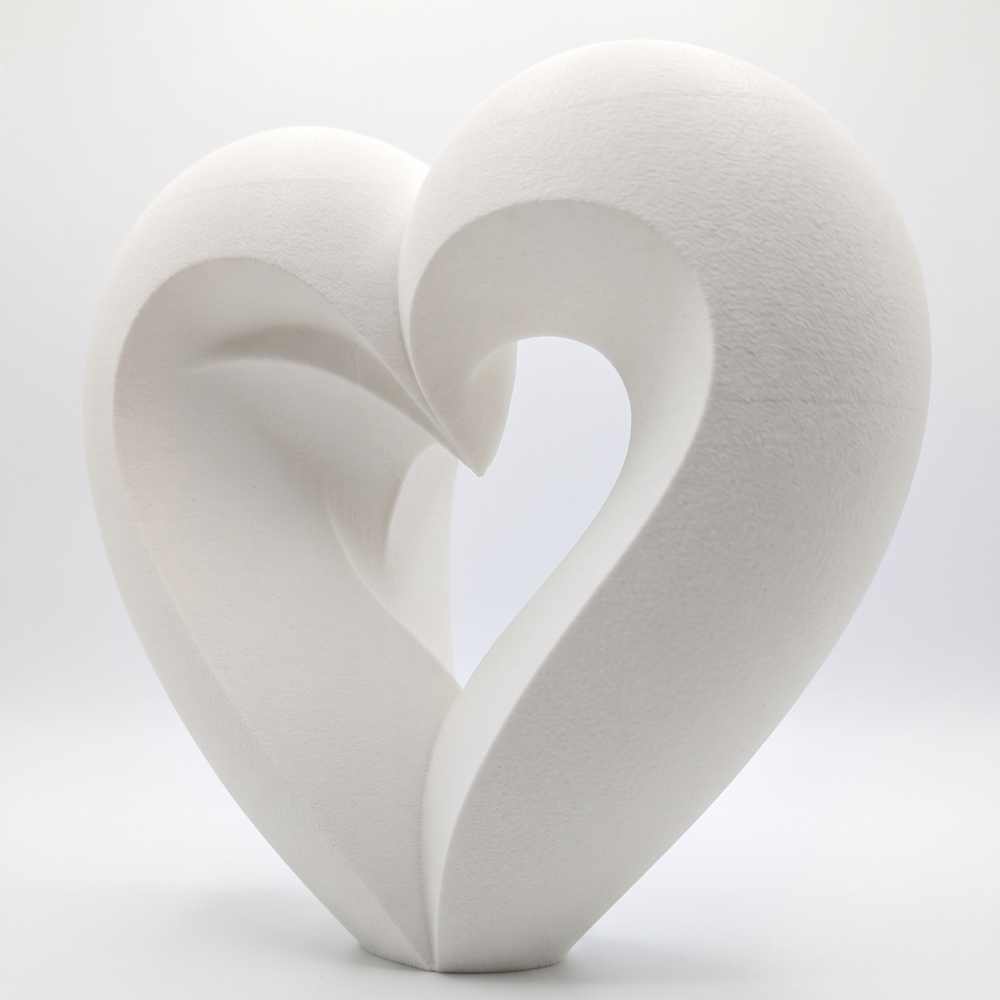 Heart Figurine, Harmonious Intertwined Model, Minimalist Abstract Decor, Modern 3D Printed Art