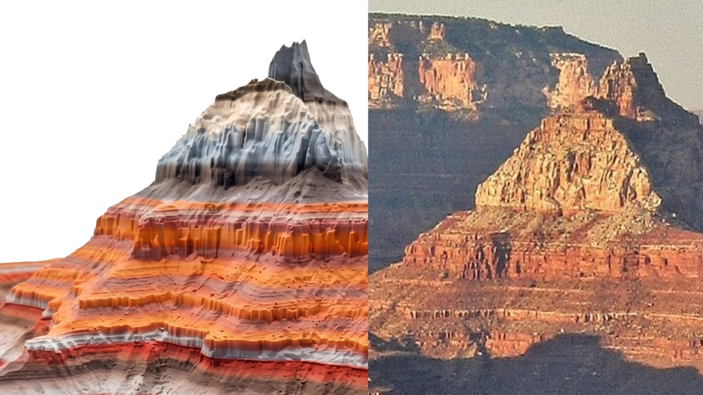 Grand Canyon 3D Model: Vishnu Temple | Geological Rock Layer Model
