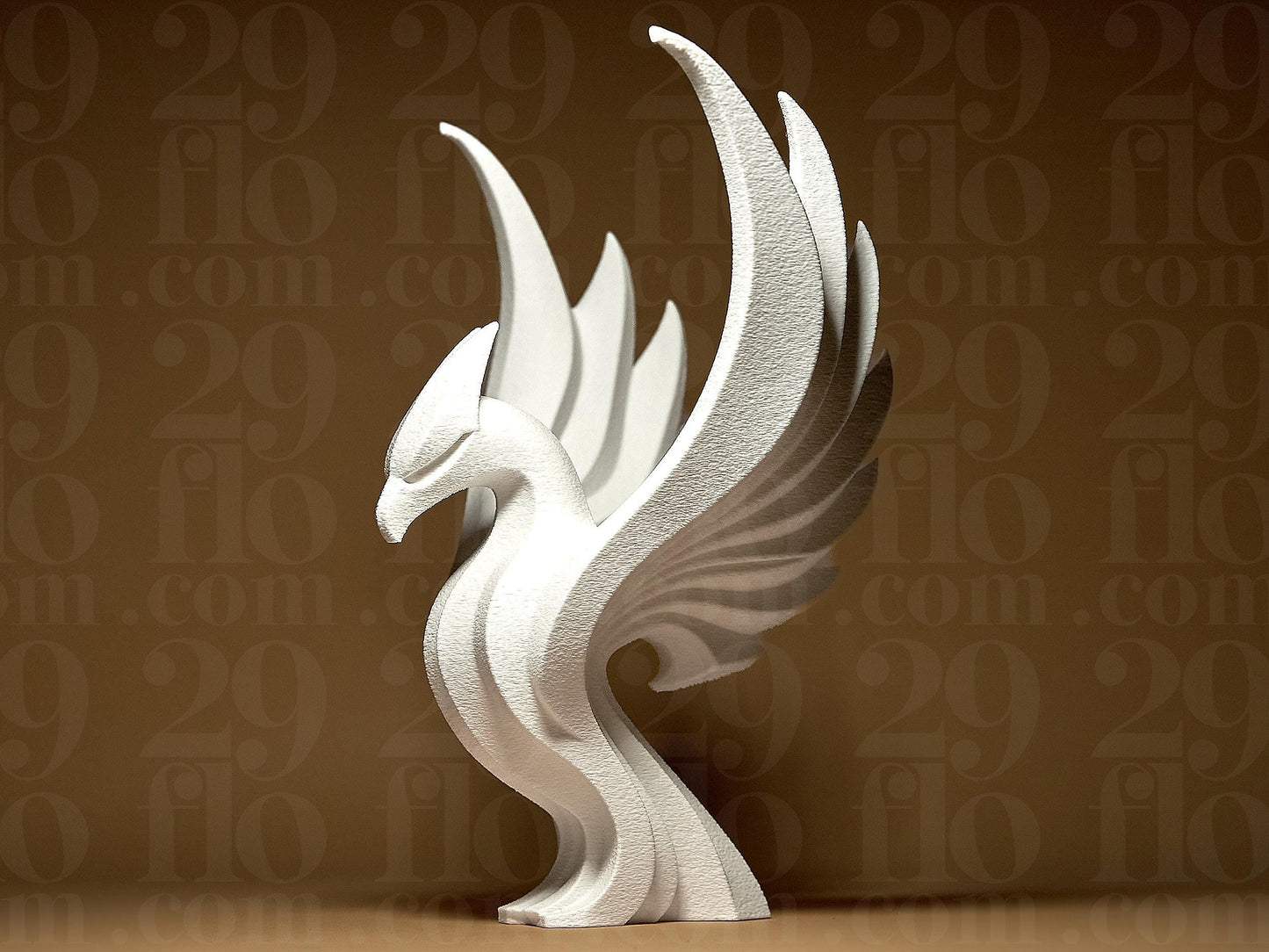 Phoenix Figurine, Mythical Bird Model, Minimalist Fire Decor, Modern 3D Printed Art - My Printed Perfections