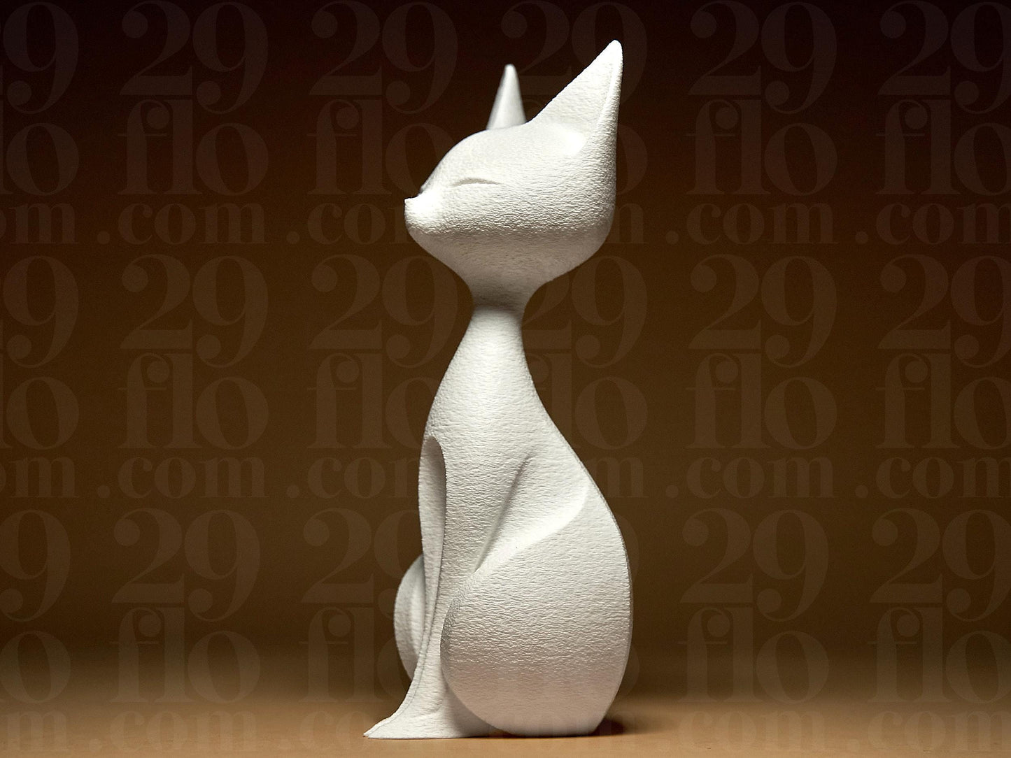 Cat Figurine, Silent Silhouette Model, Modern Feline Decor, 3D Printed Art - My Printed Perfections