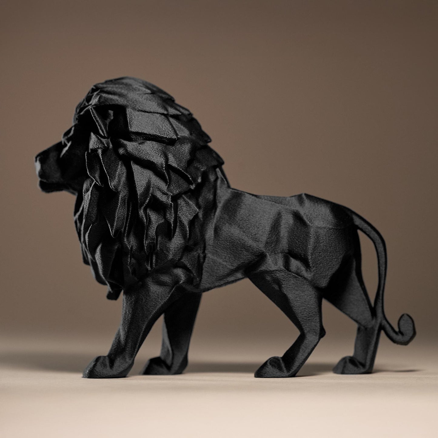 Lion Figurine, Geometric Feline Model, Minimalist Safari Decor, Modern 3D Printed Art - My Printed Perfections