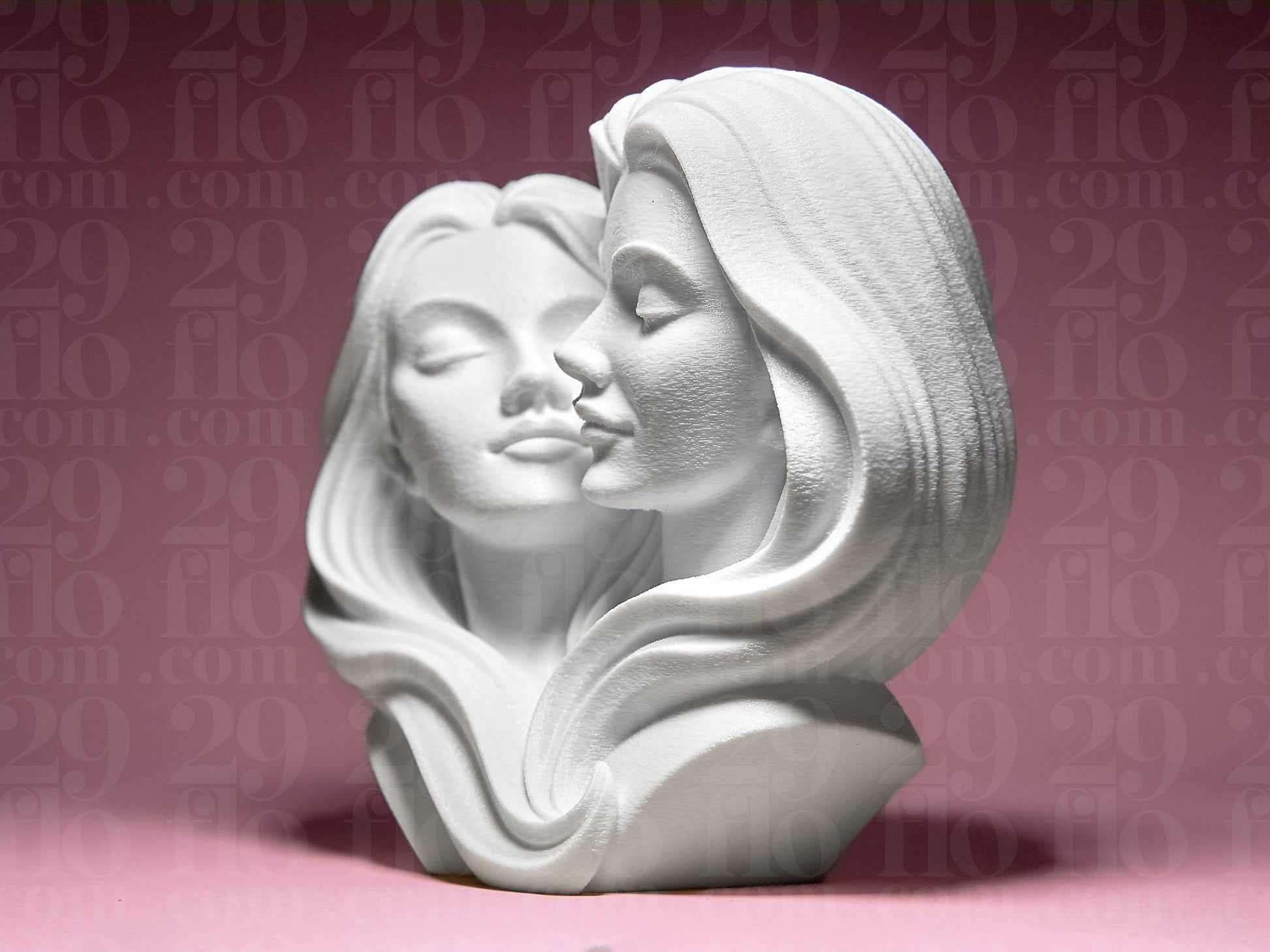 Women Couple Figurine, Cherished Lovers Model, Lesbian Anniversary Gift, Minimalist Female Decor Art - My Printed Perfections