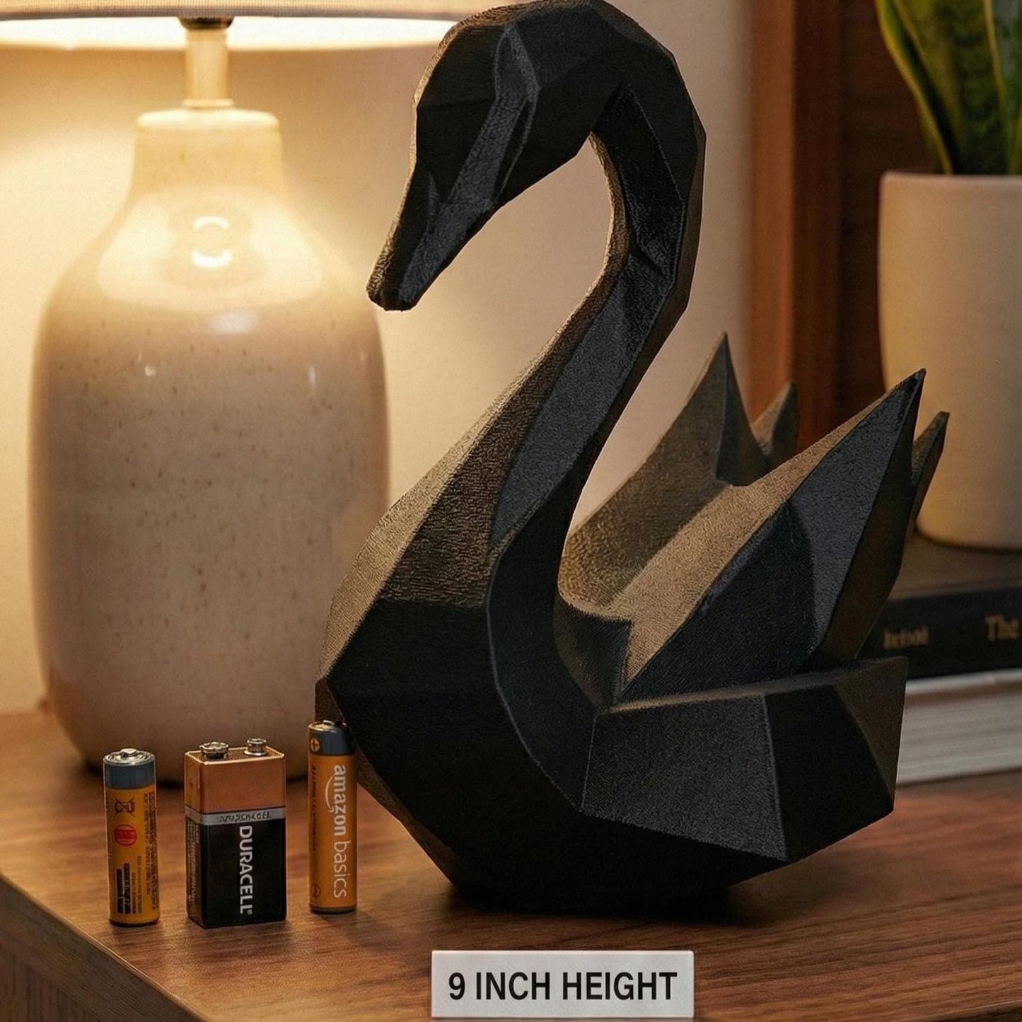 Swan Figurine, Geometric Bird Model, Minimalist Modern Decor, 3D Printed Art - My Printed Perfections