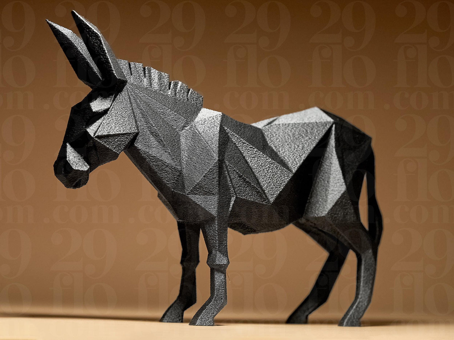 Donkey Figurine, Geometric Burro Model, Minimalist Animal Decor, Modern 3D Printed Art - My Printed Perfections