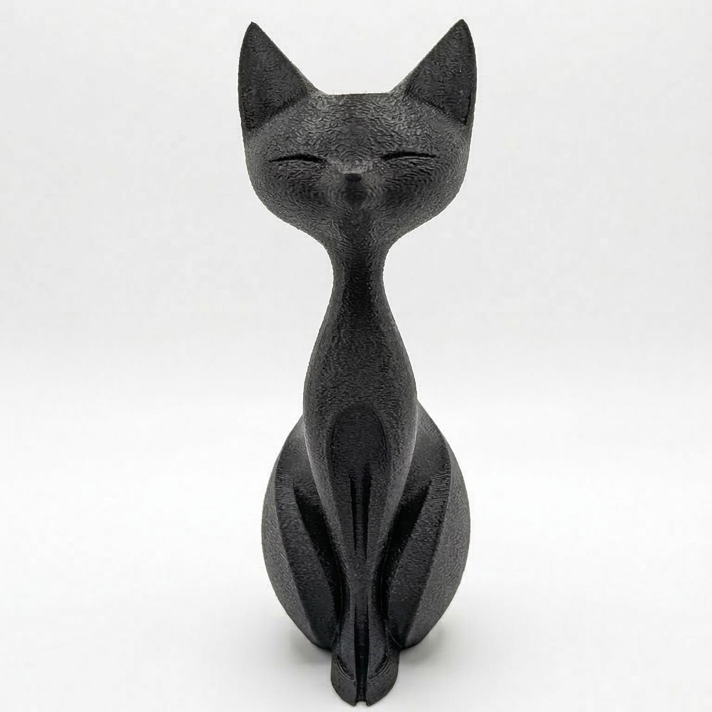 Cat Figurine, Silent Silhouette Model, Modern Feline Decor, 3D Printed Art - My Printed Perfections