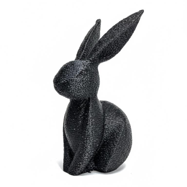 Bunny Figurine, Poised Rabbit Model, Minimalist Animal Decor, Modern 3D Printed Art - My Printed Perfections