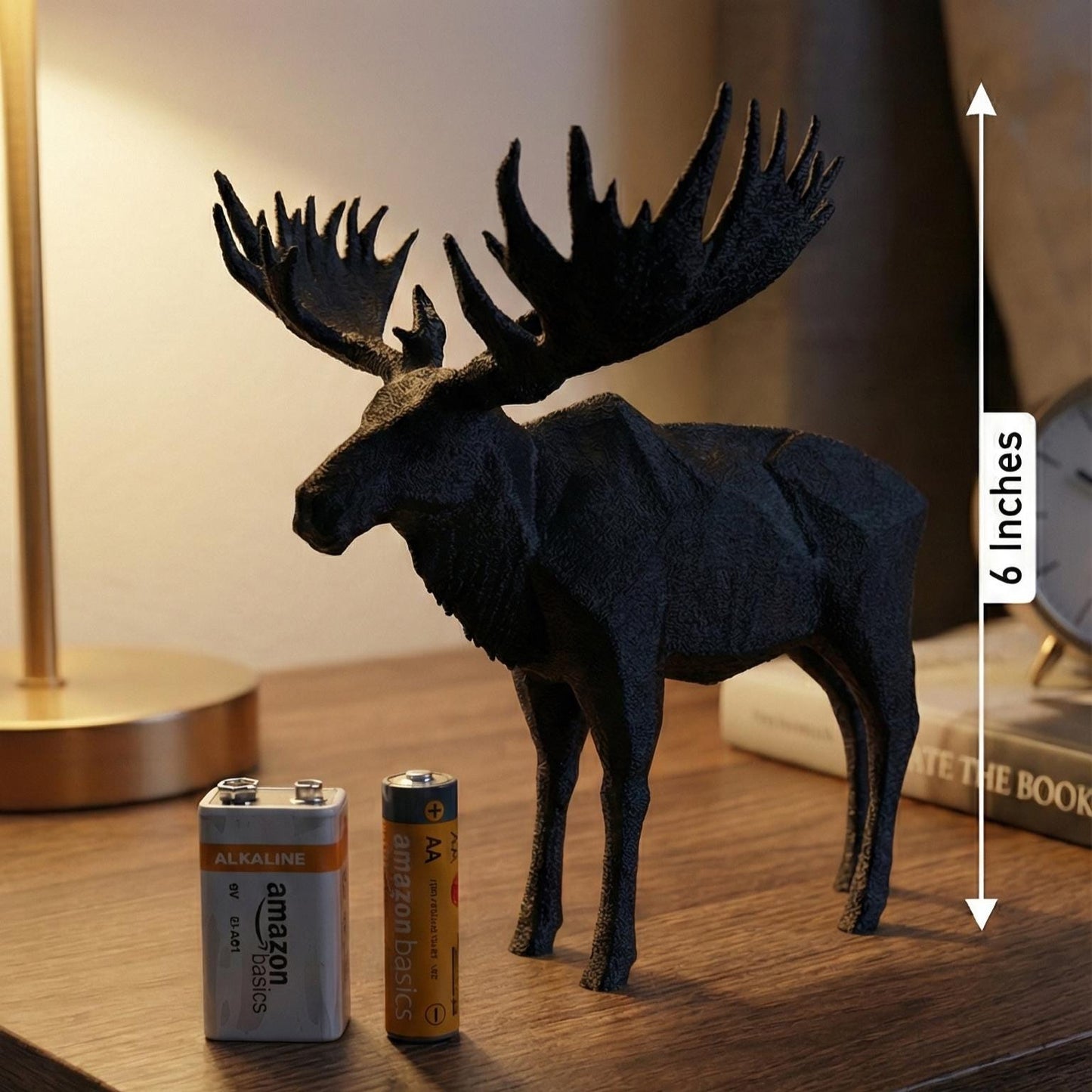 Moose Figurine, Geometric Antler Model, Minimalist Wildlife Decor, Modern 3D Printed Art - My Printed Perfections
