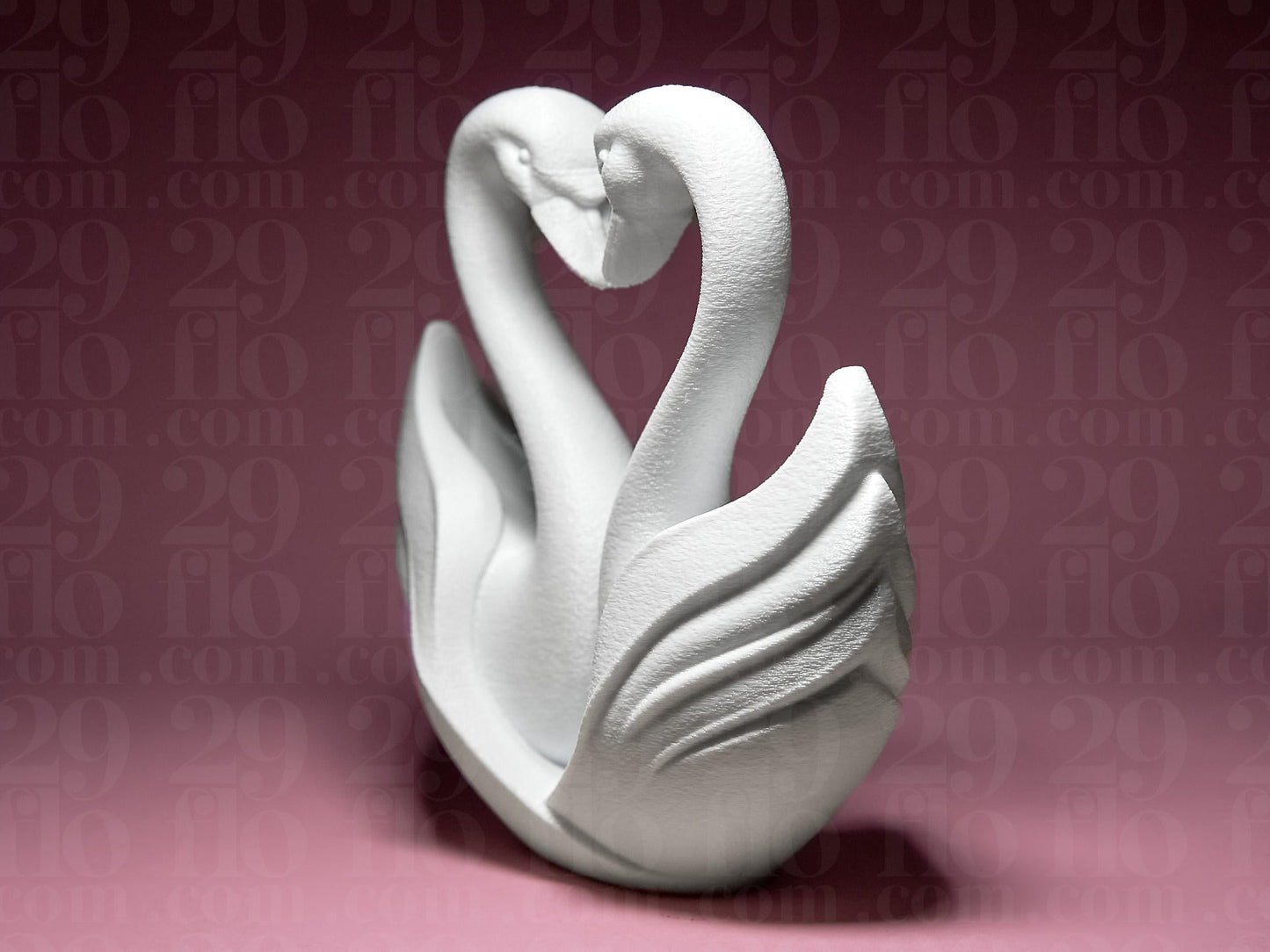 Swan Couple Figurine, Harmonious Heart Model, Romantic Anniversary Gift, Modern 3D Printed Art