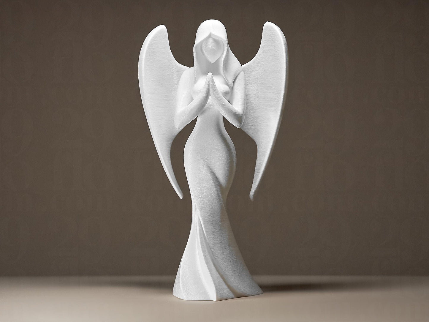 Angel Figurine, Contemplative Praying Model, Serene Winged Decor, Modern 3D Printed Art - My Printed Perfections