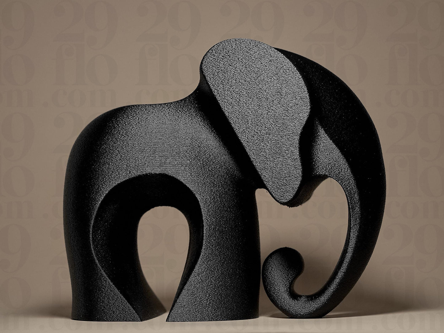 Elephant Figurine, Sleek Modern Model, Minimalist Wildlife Decor, 3D Printed Art Gift - My Printed Perfections