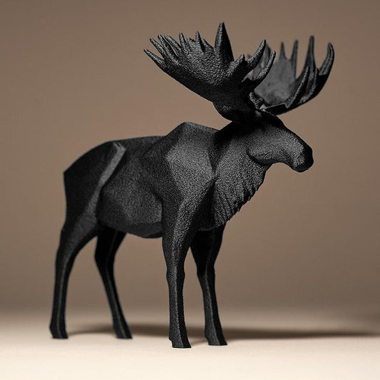 Moose Figurine, Geometric Antler Model, Minimalist Wildlife Decor, Modern 3D Printed Art - My Printed Perfections