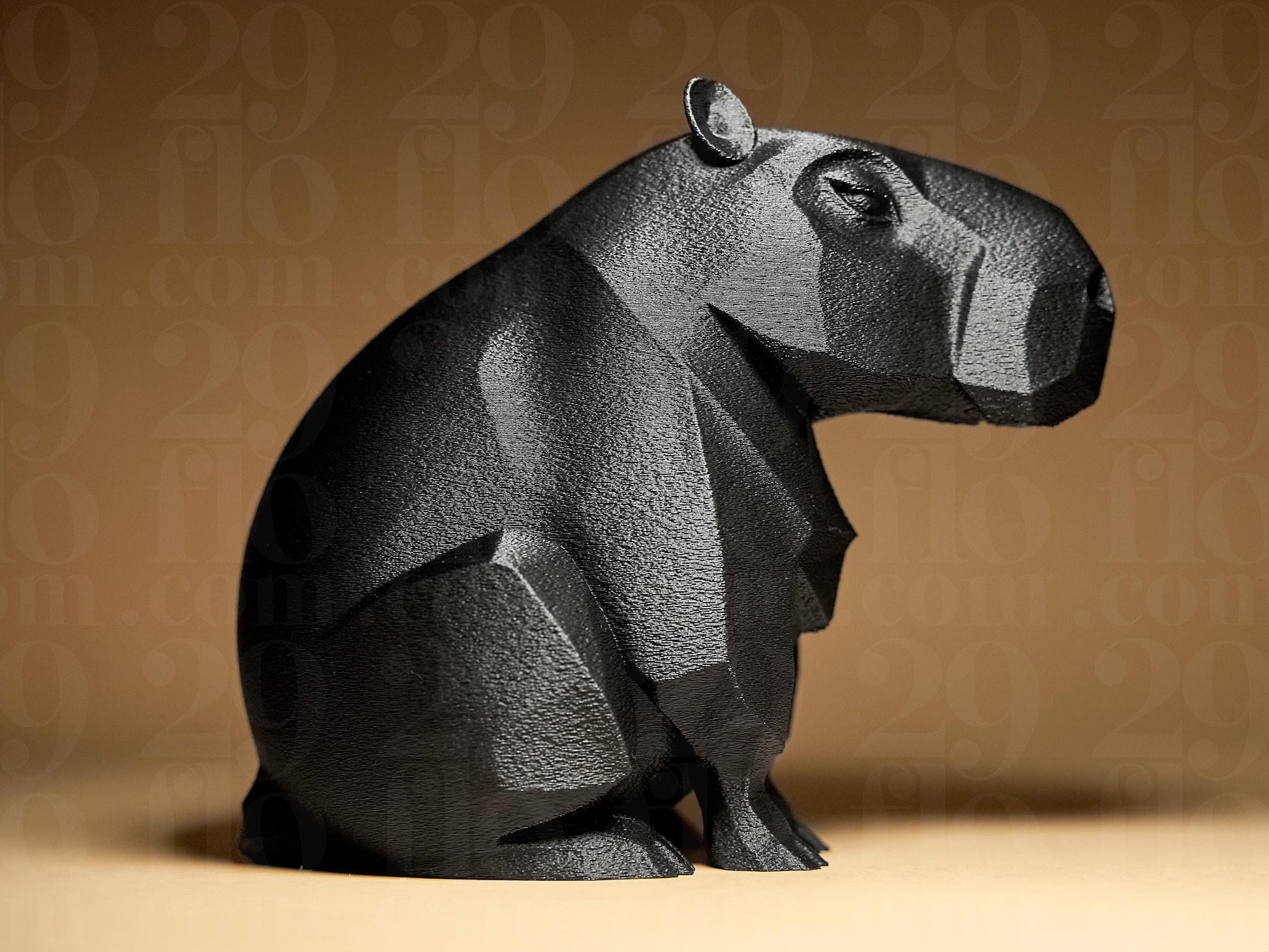 Capybara Figurine, Geometric Stoic Model, Minimalist Animal Decor, Modern 3D Printed Art - My Printed Perfections