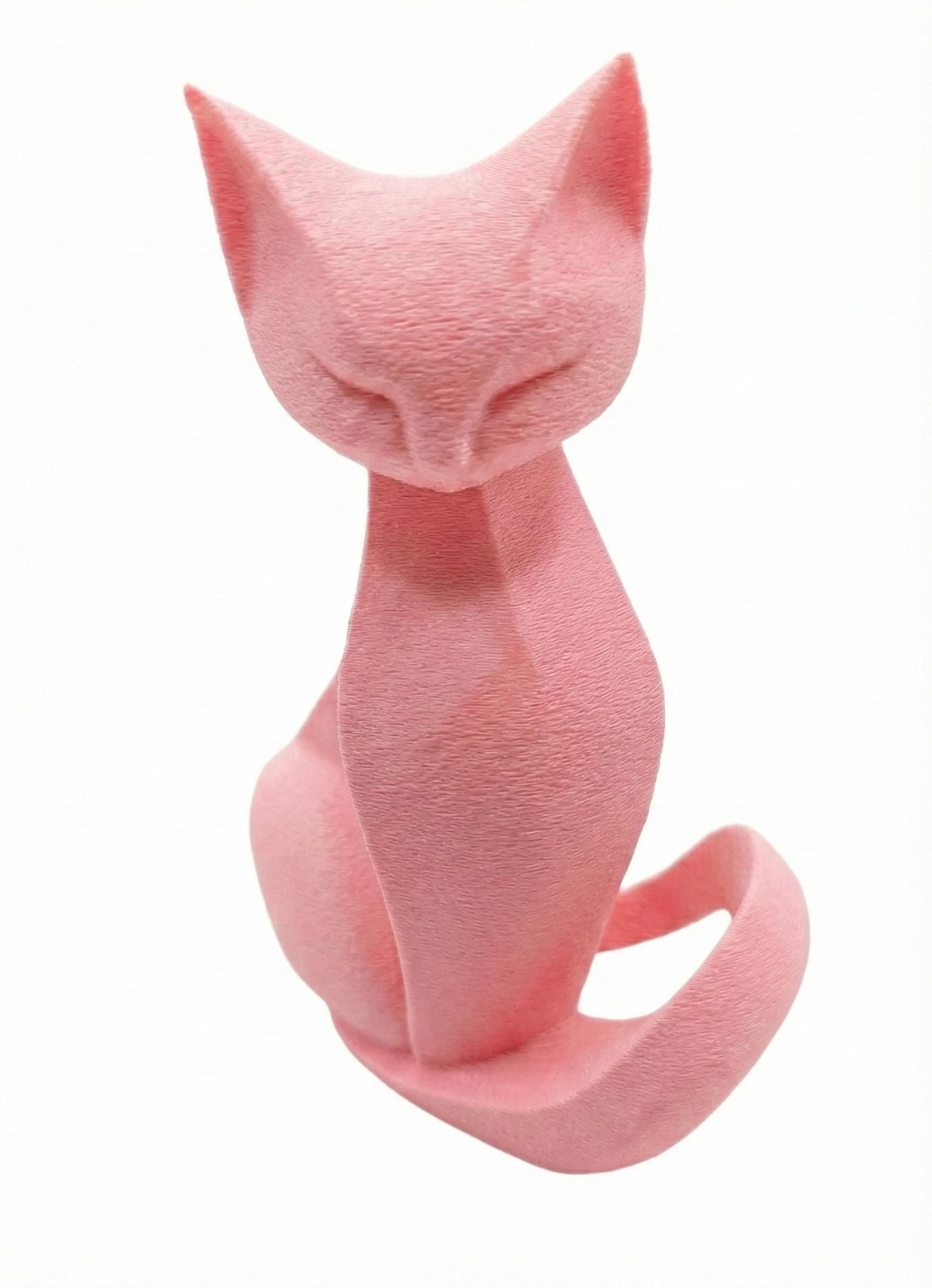Cat Figurine, Contemplative Silhouette Model, Modern Feline Decor, 3D Printed Art - My Printed Perfections