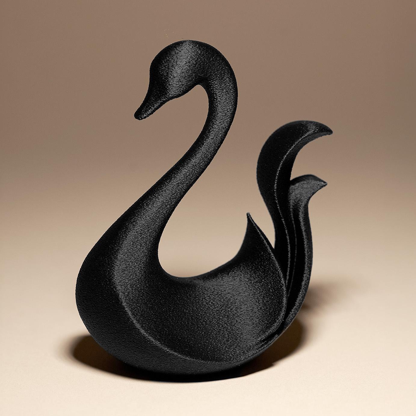 Swan Figurine, Sleek Silhouette Model, Minimalist Bird Decor, Modern 3D Printed Art - My Printed Perfections