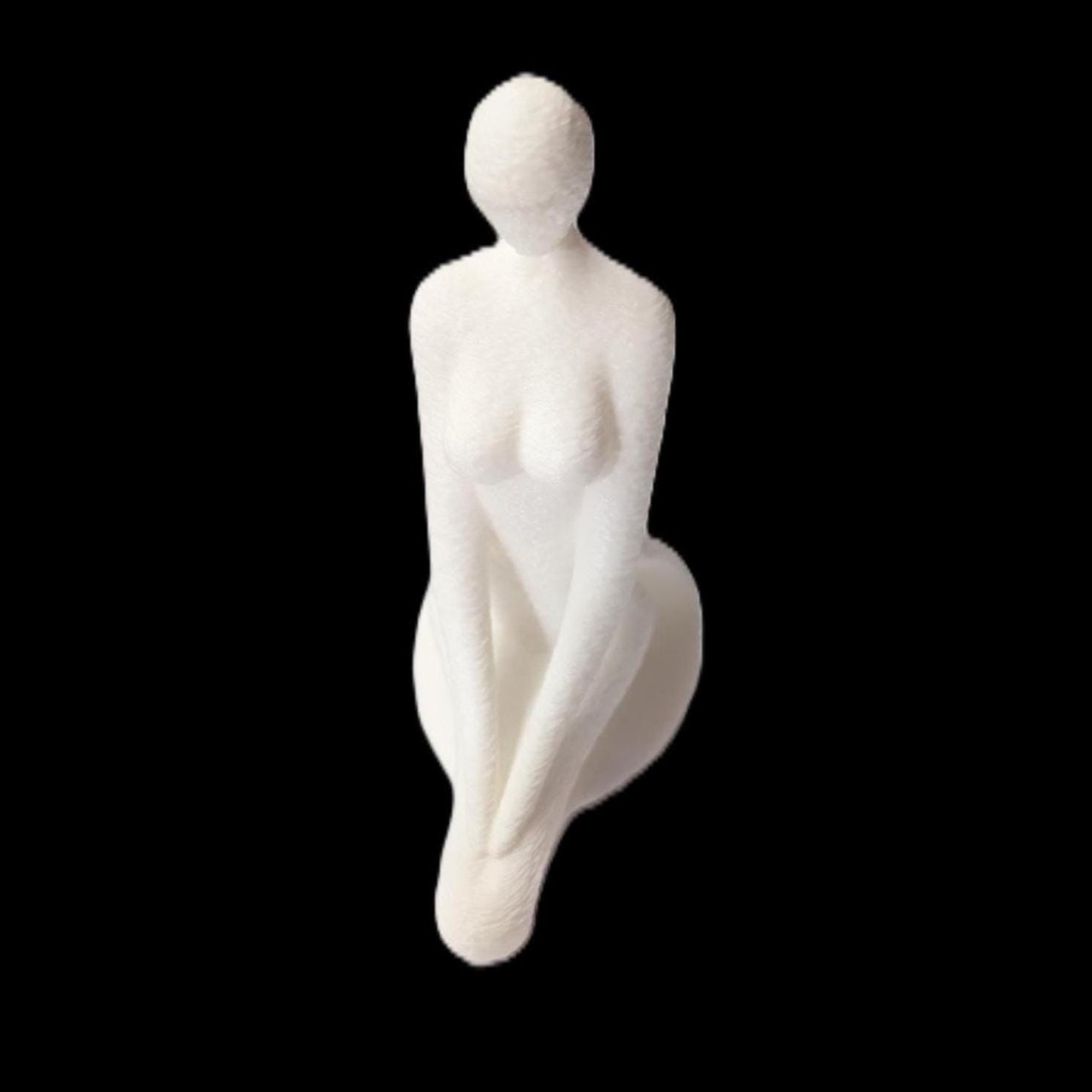 Kneeling Woman Figurine, Minimalist Silhouette Model, Abstract Female Art, 3D Printed Decor - My Printed Perfections