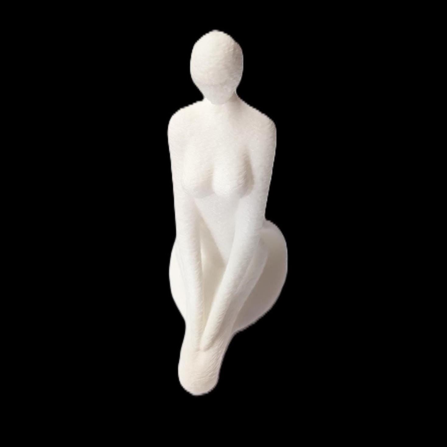 Kneeling Woman Figurine, Minimalist Silhouette Model, Abstract Female Art, 3D Printed Decor - My Printed Perfections
