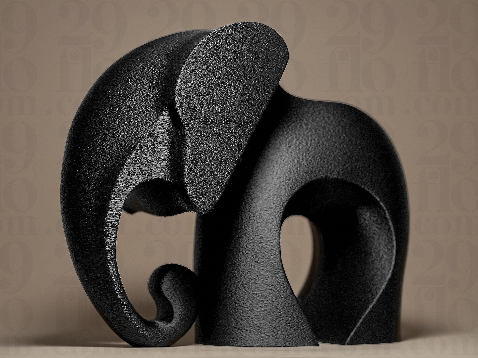 Elephant Figurine, Sleek Modern Model, Minimalist Wildlife Decor, 3D Printed Art Gift - My Printed Perfections
