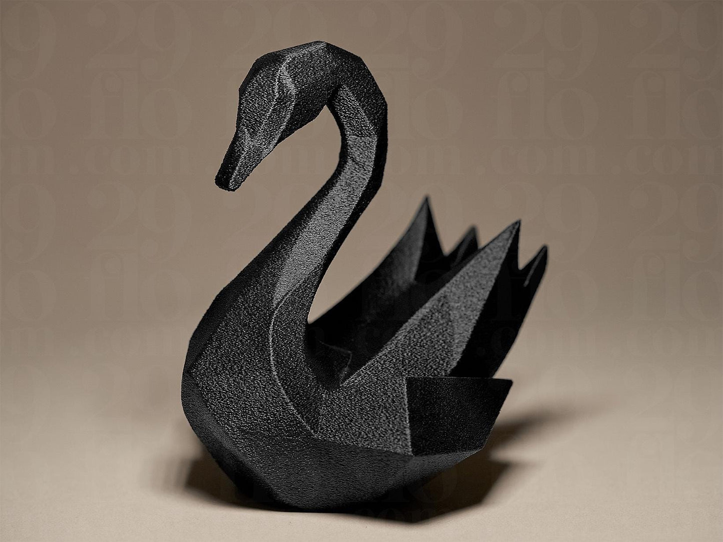 Swan Figurine, Geometric Bird Model, Minimalist Modern Decor, 3D Printed Art - My Printed Perfections