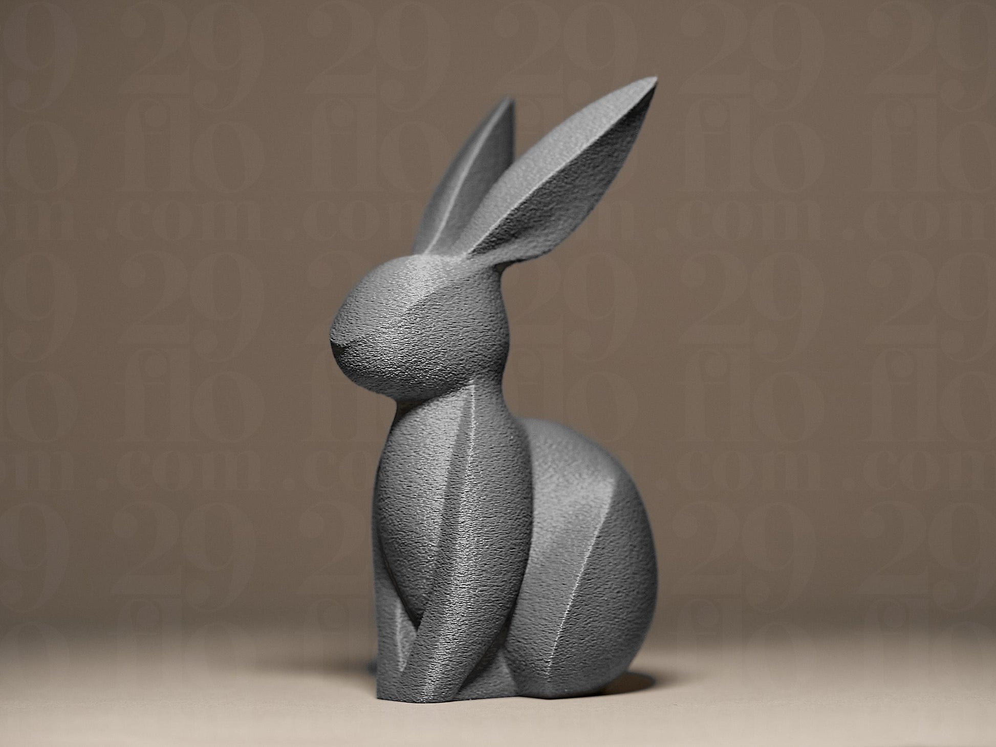 Bunny Figurine, Poised Rabbit Model, Minimalist Animal Decor, Modern 3D Printed Art - My Printed Perfections