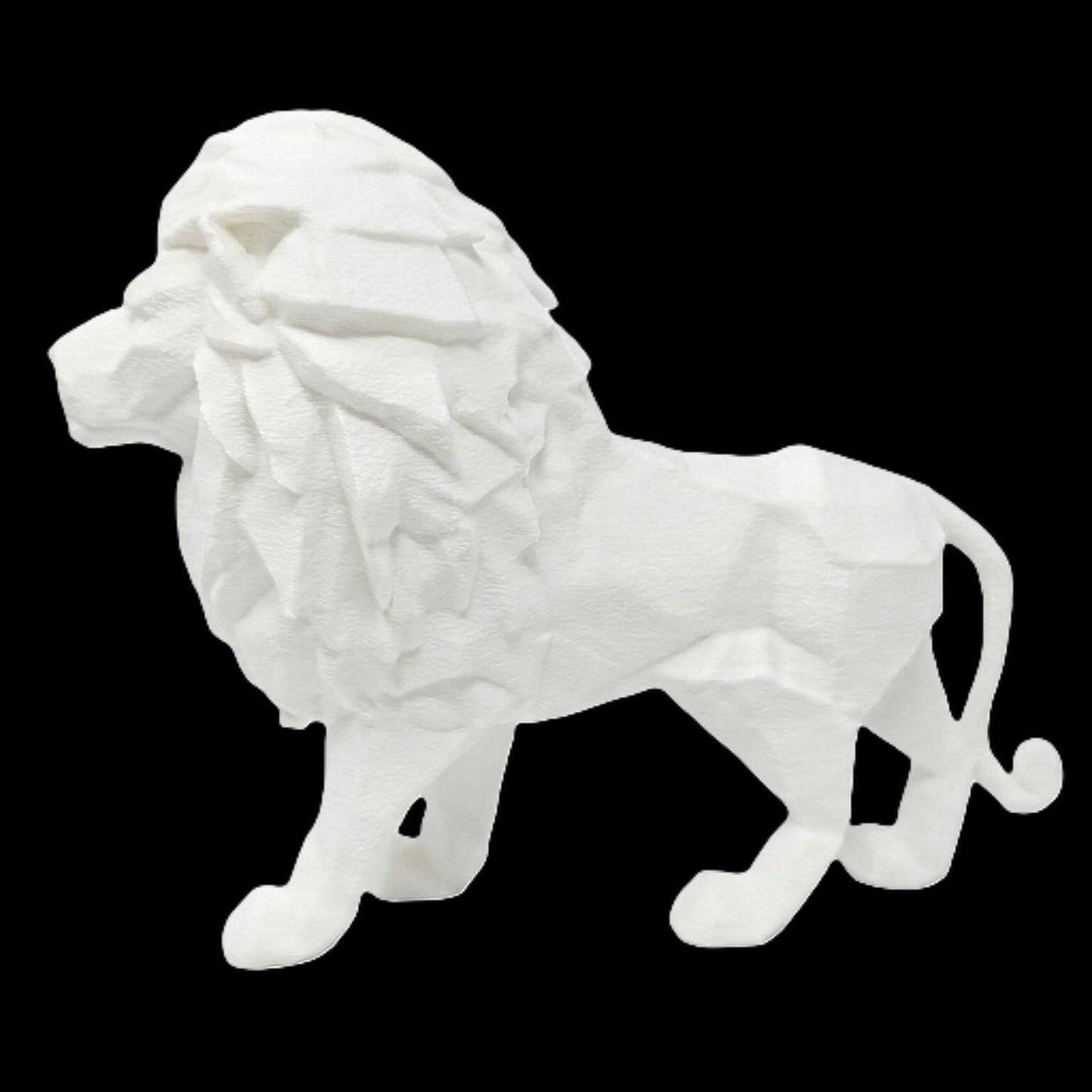 Lion Figurine, Geometric Feline Model, Minimalist Safari Decor, Modern 3D Printed Art - My Printed Perfections