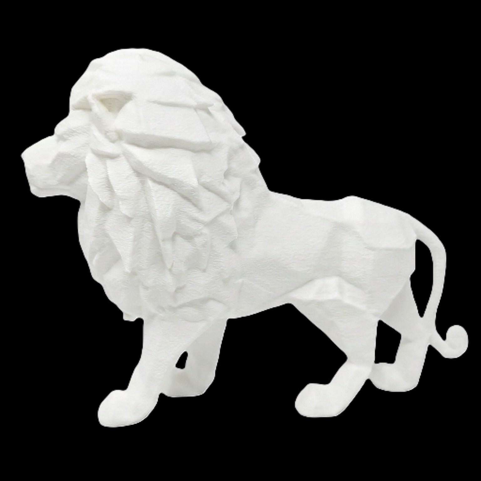 Lion Figurine, Geometric Feline Model, Minimalist Safari Decor, Modern 3D Printed Art - My Printed Perfections