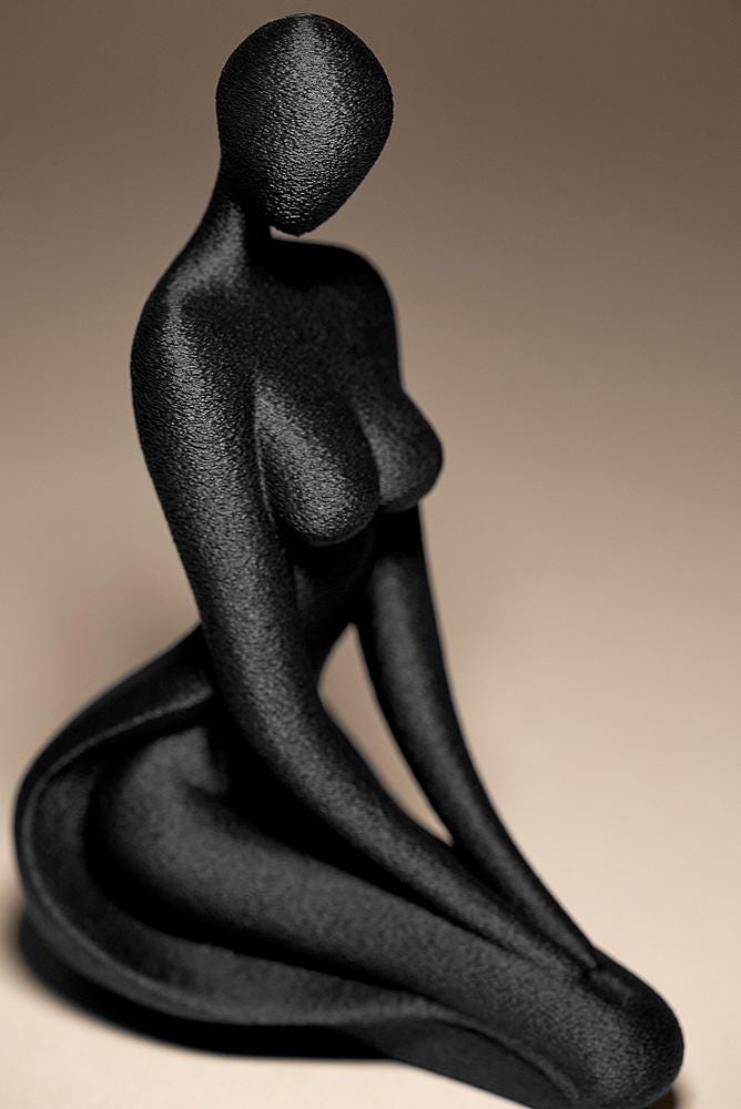 Kneeling Woman Figurine, Minimalist Silhouette Model, Abstract Female Art, 3D Printed Decor - My Printed Perfections
