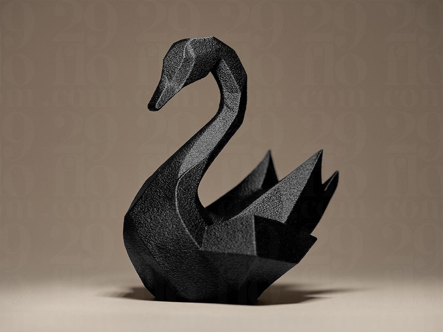 Swan Figurine, Geometric Bird Model, Minimalist Modern Decor, 3D Printed Art - My Printed Perfections