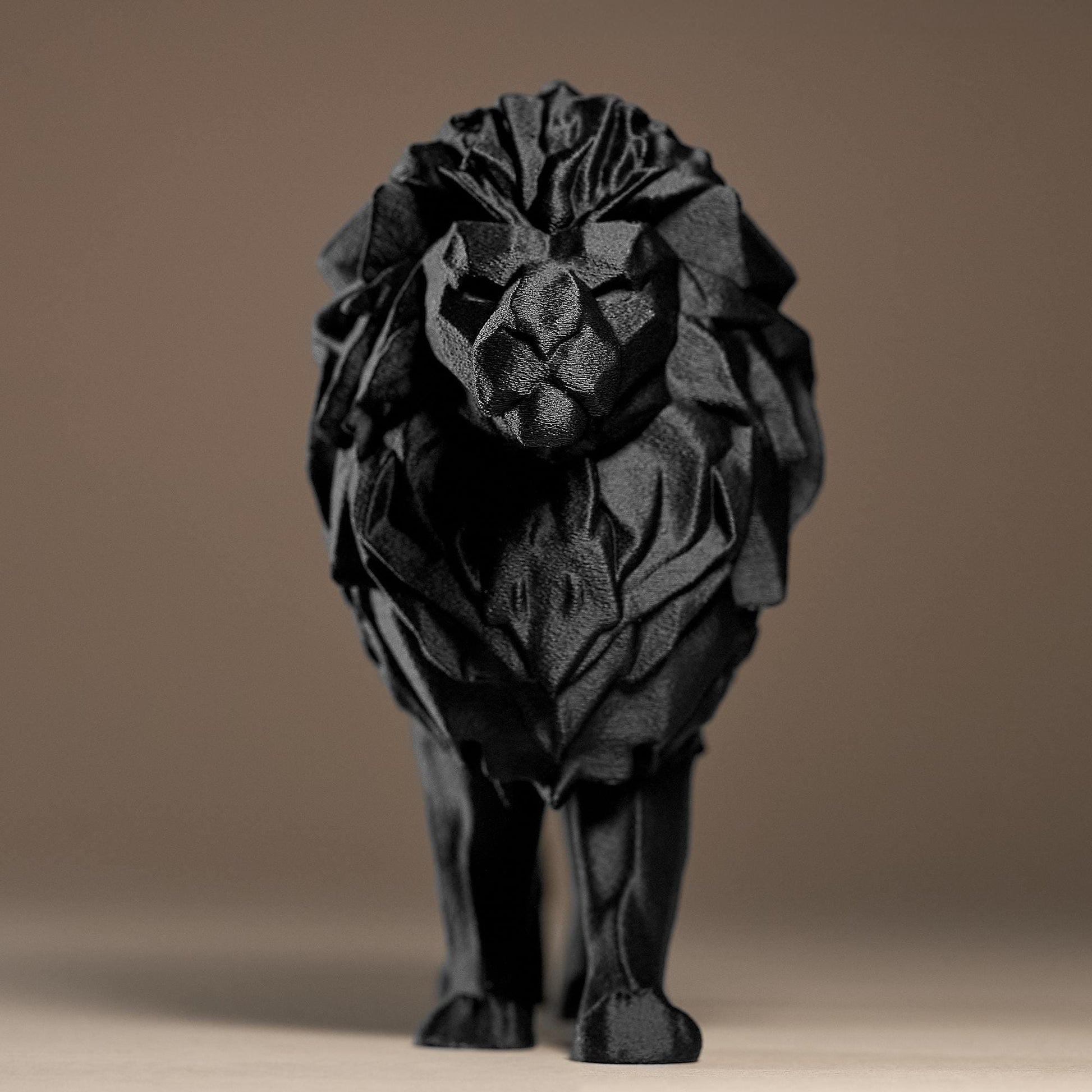 Lion Figurine, Geometric Feline Model, Minimalist Safari Decor, Modern 3D Printed Art - My Printed Perfections