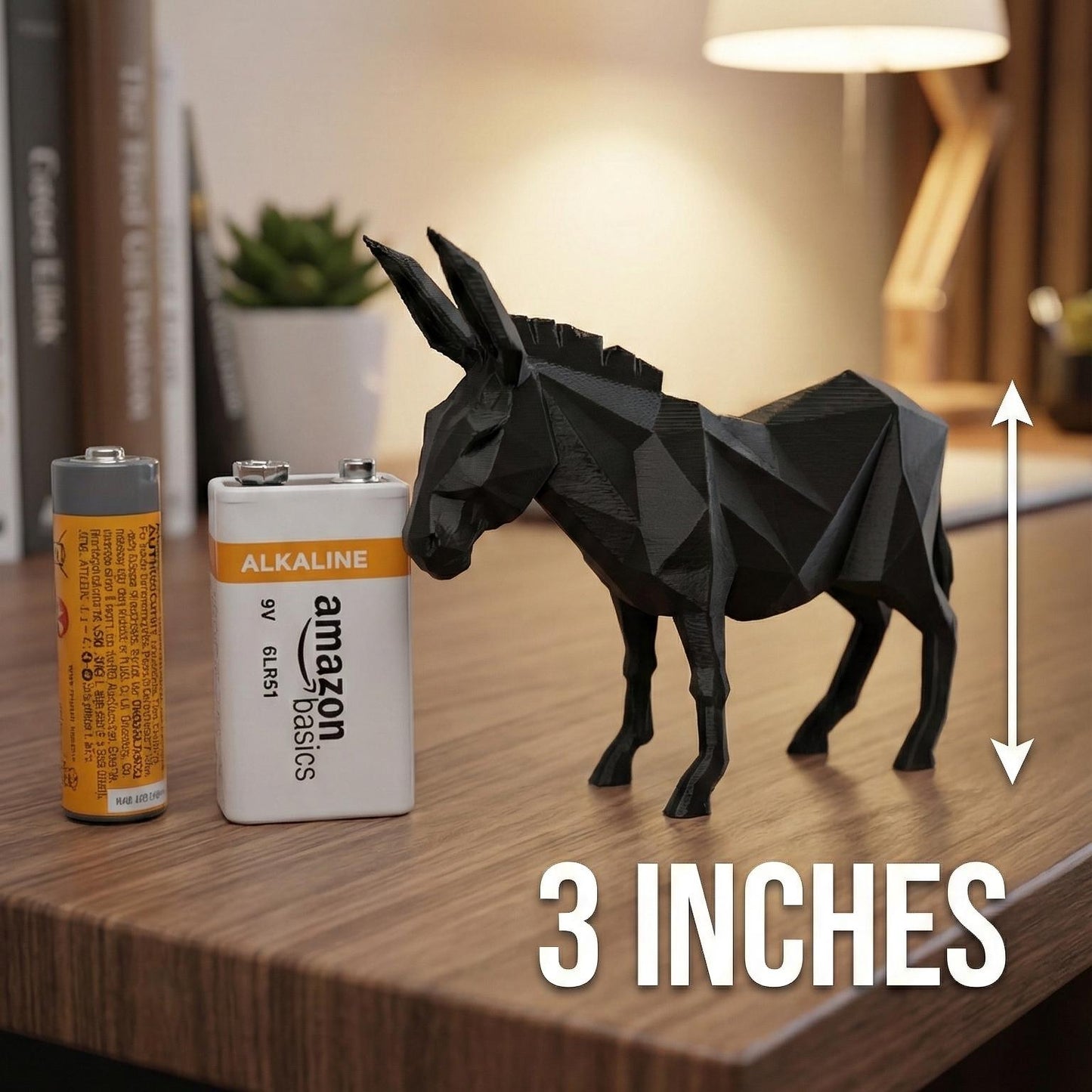 Donkey Figurine, Geometric Burro Model, Minimalist Animal Decor, Modern 3D Printed Art - My Printed Perfections