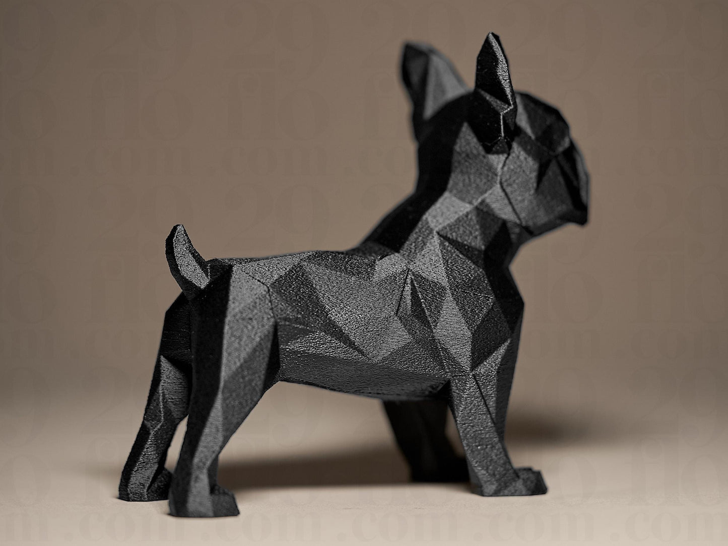 Frenchie Figurine, Geometric Bulldog Model, Minimalist Pet Decor, Modern 3D Printed Art - My Printed Perfections