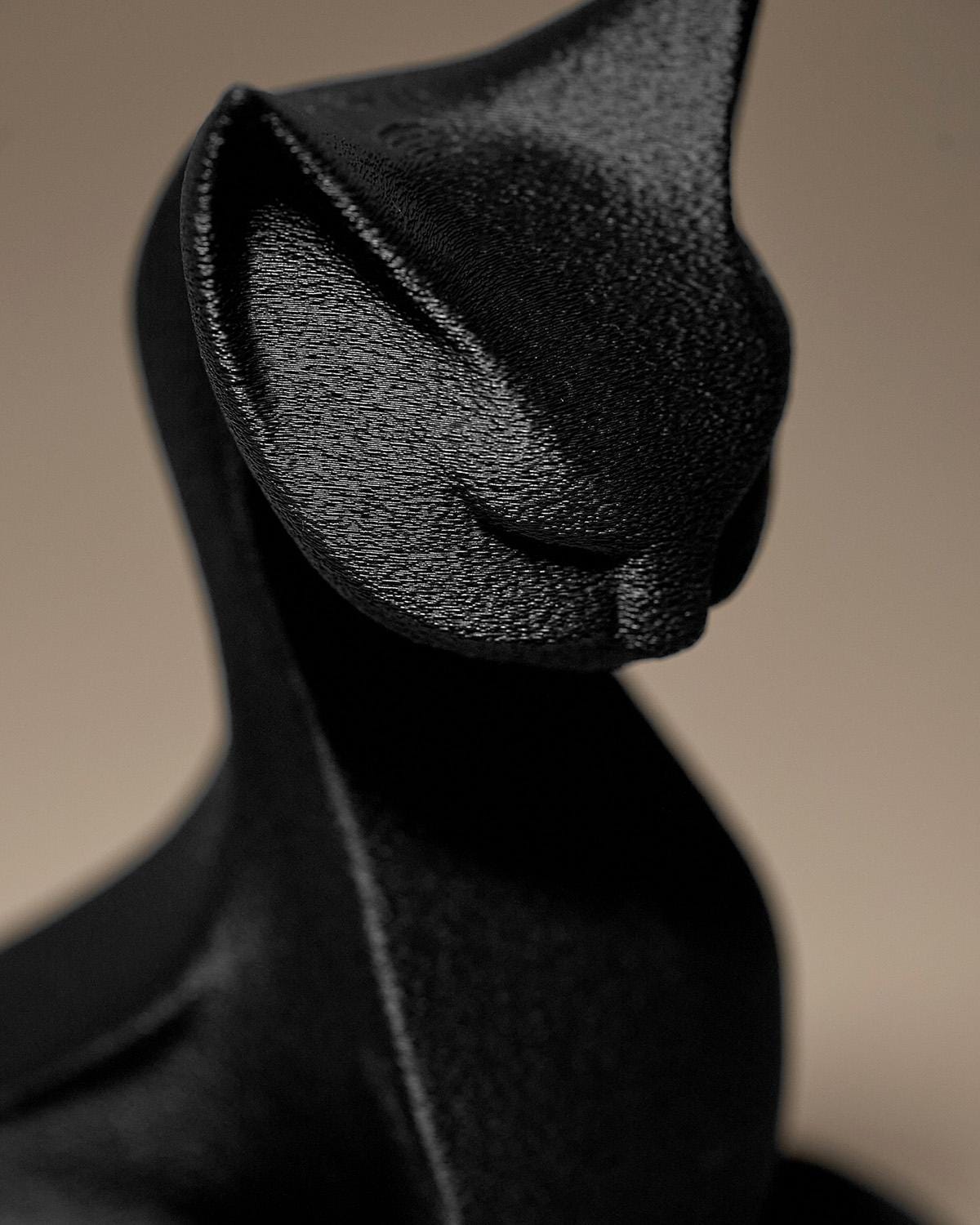 Cat Figurine, Contemplative Silhouette Model, Modern Feline Decor, 3D Printed Art - My Printed Perfections